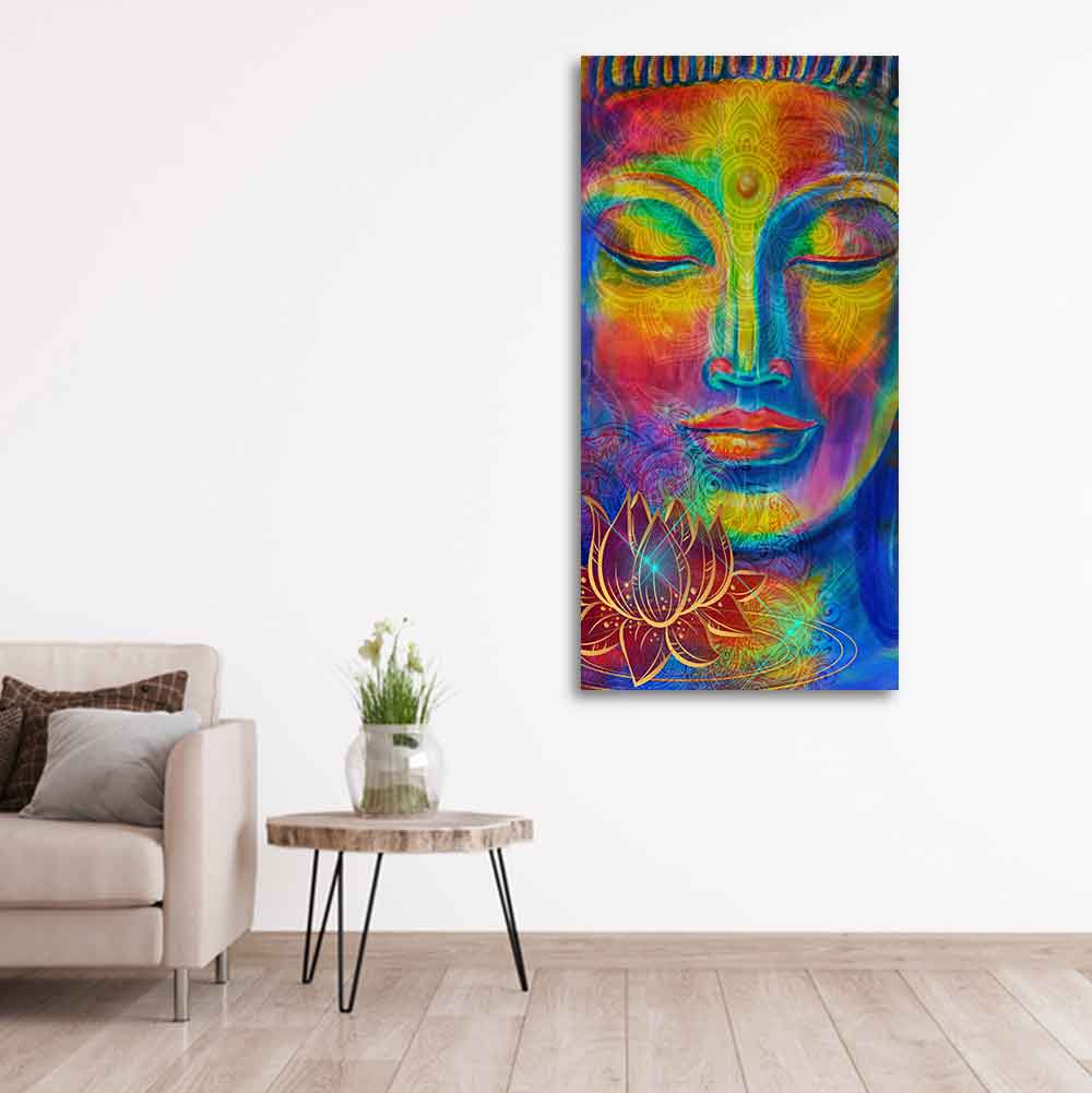 Head of Lord Buddha Canvas Wall Painting - Image 5
