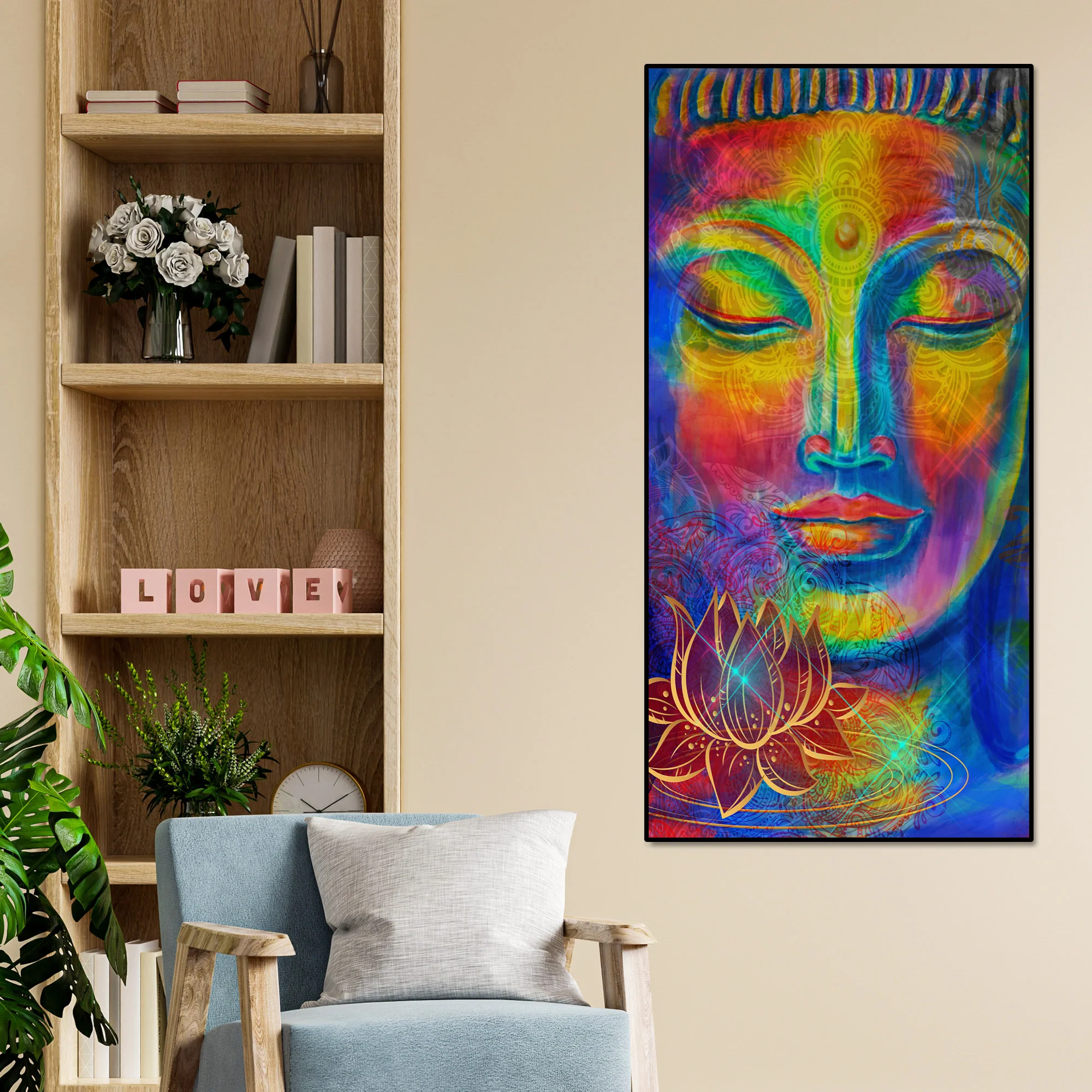 Head of Lord Buddha Canvas Wall Painting - Image 6