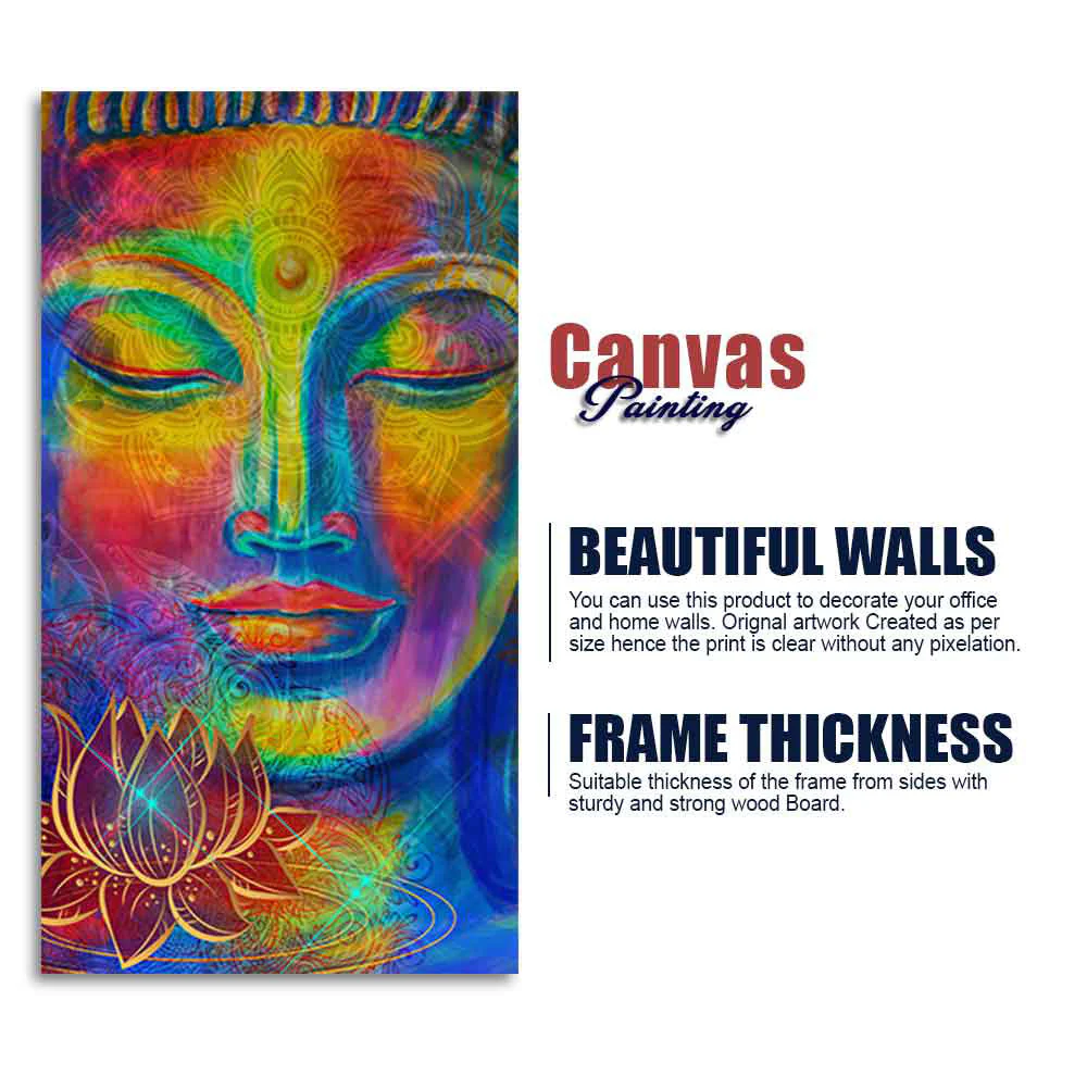 Head of Lord Buddha Canvas Wall Painting - Image 9