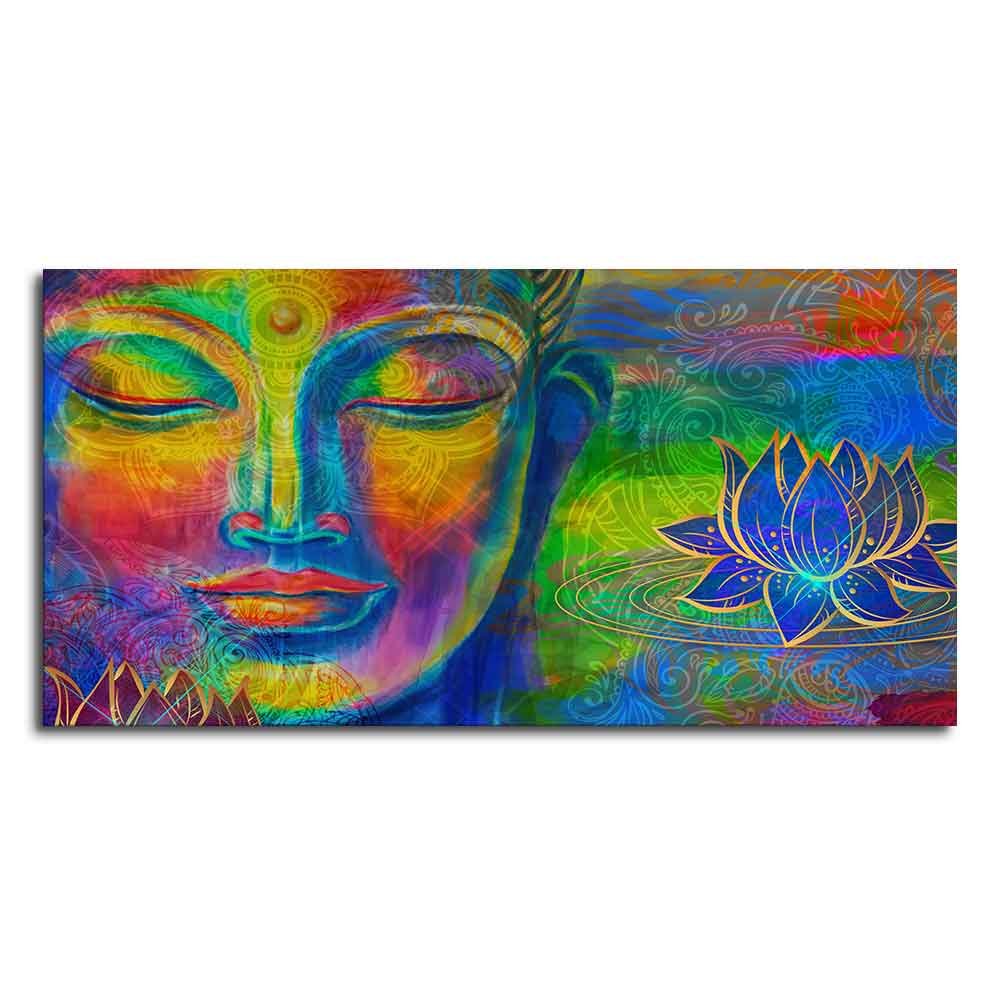 Head of Lord Buddha Colorful Wall Painting - Image 5