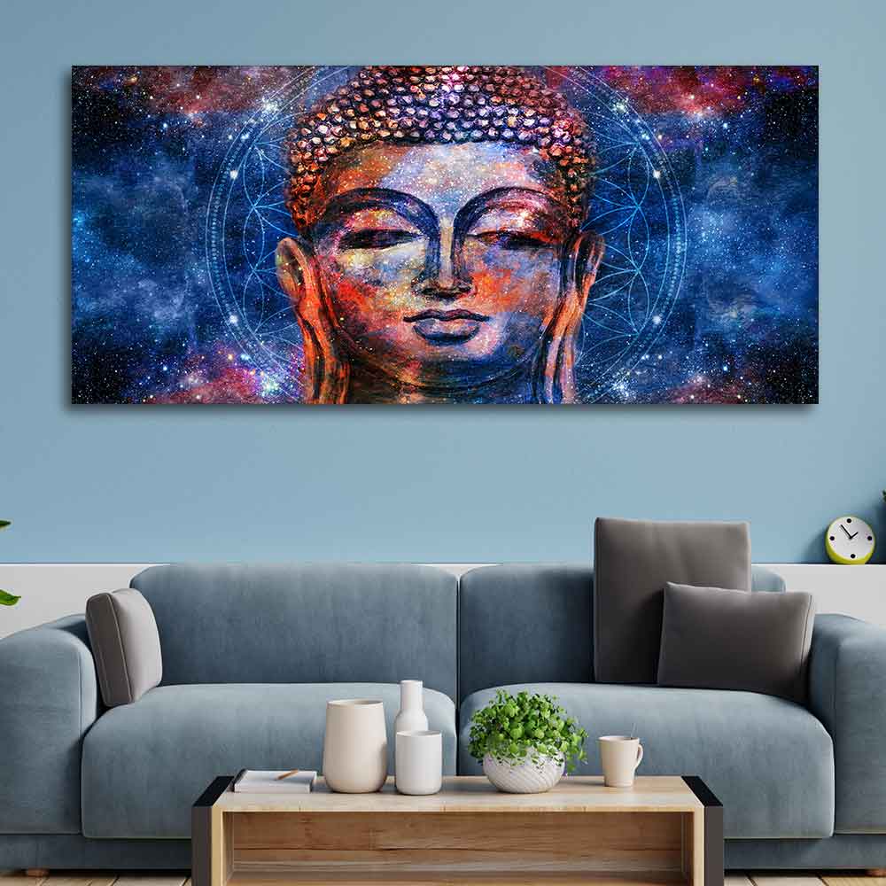 Head of Lord Gautam Buddha Canvas Wall Painting - Image 2