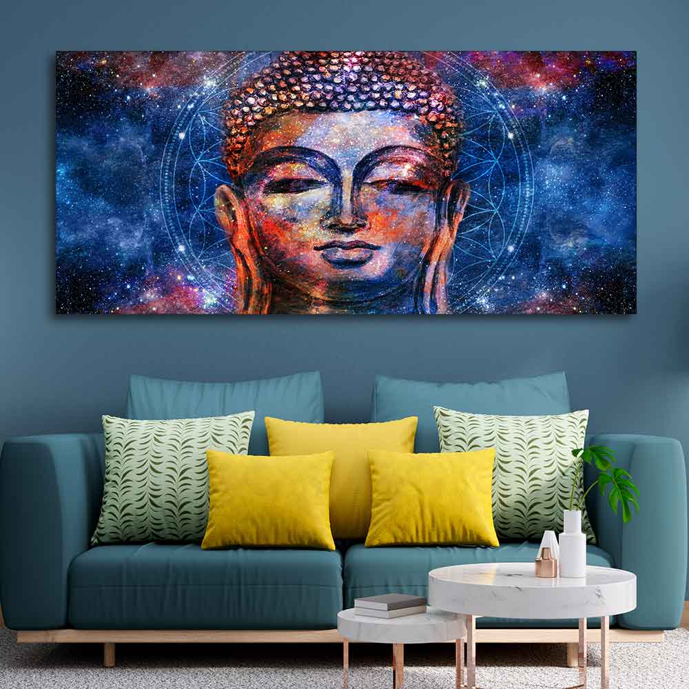Head of Lord Gautam Buddha Canvas Wall Painting - Image 3