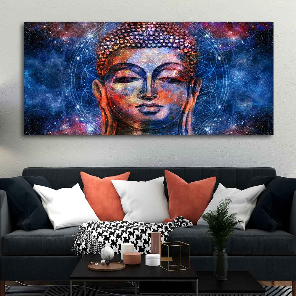 Head of Lord Gautam Buddha Canvas Wall Painting - Image 4