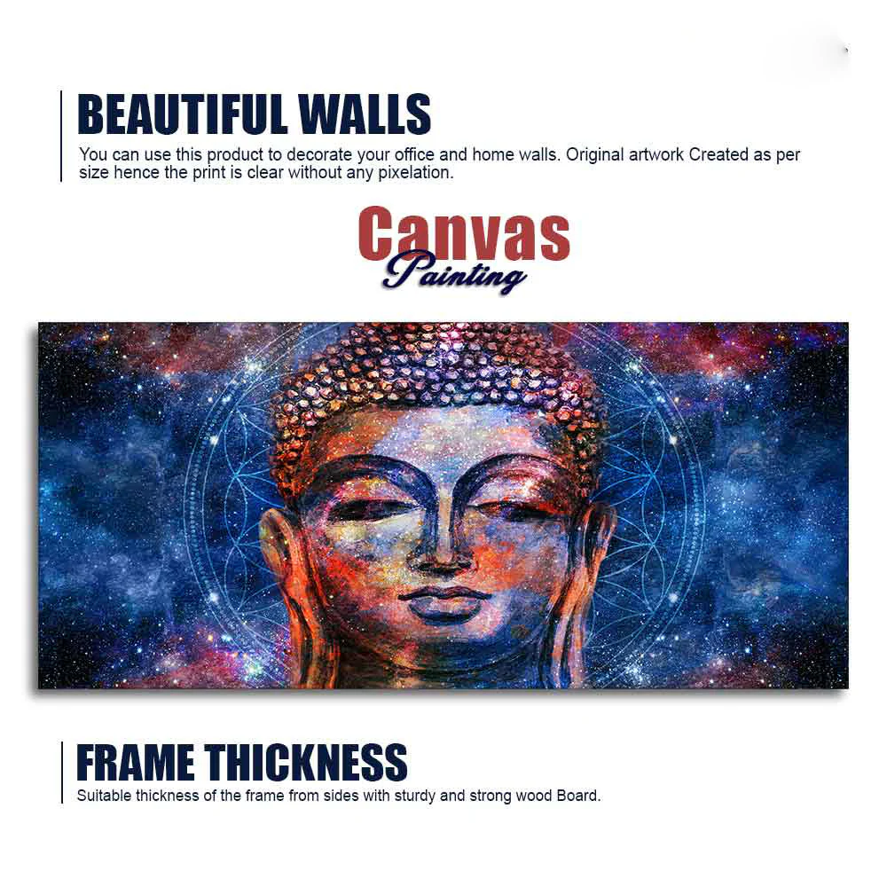 Head of Lord Gautam Buddha Canvas Wall Painting - Image 6