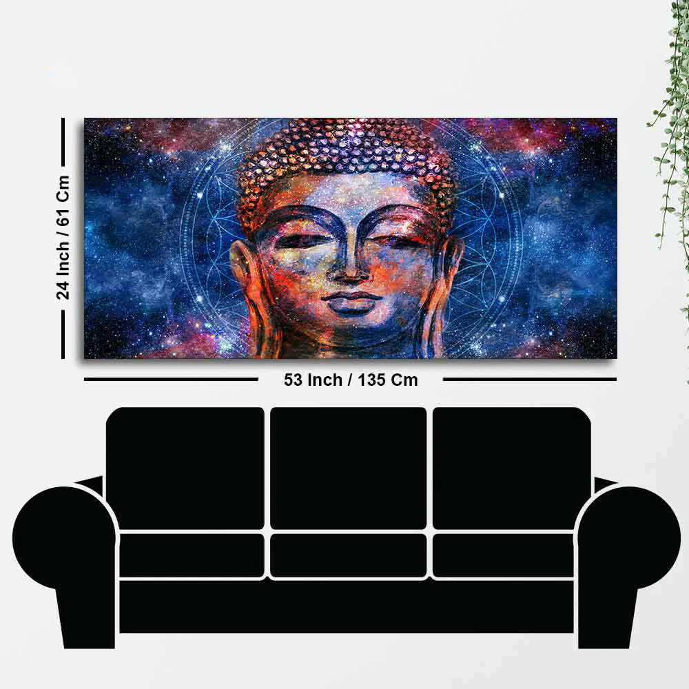 Head of Lord Gautam Buddha Canvas Wall Painting - Image 7