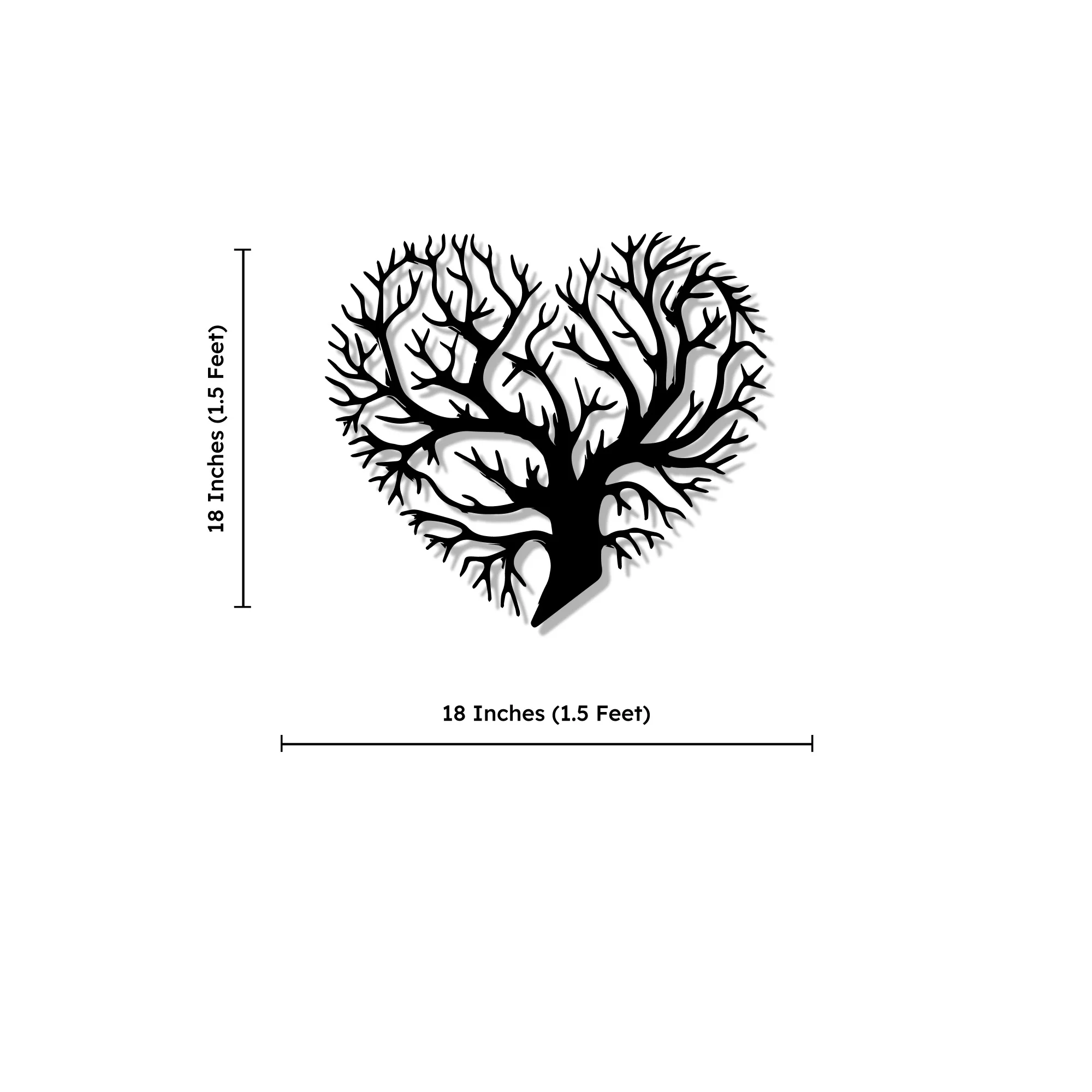 Heart Shape Large Tree Metal Wall Art Decor - Image 4