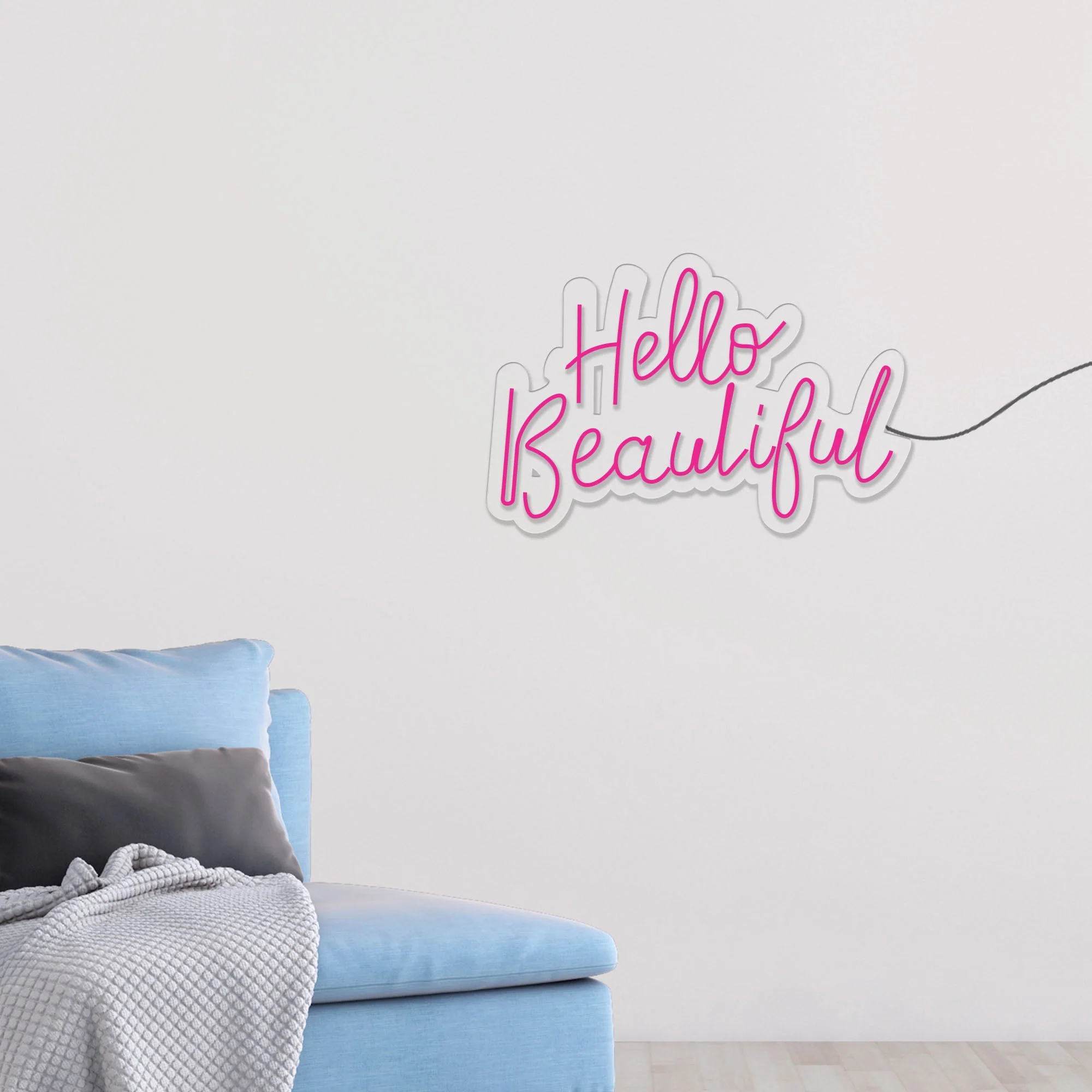 Hello Beautiful Text Neon Sign LED Light - Image 2