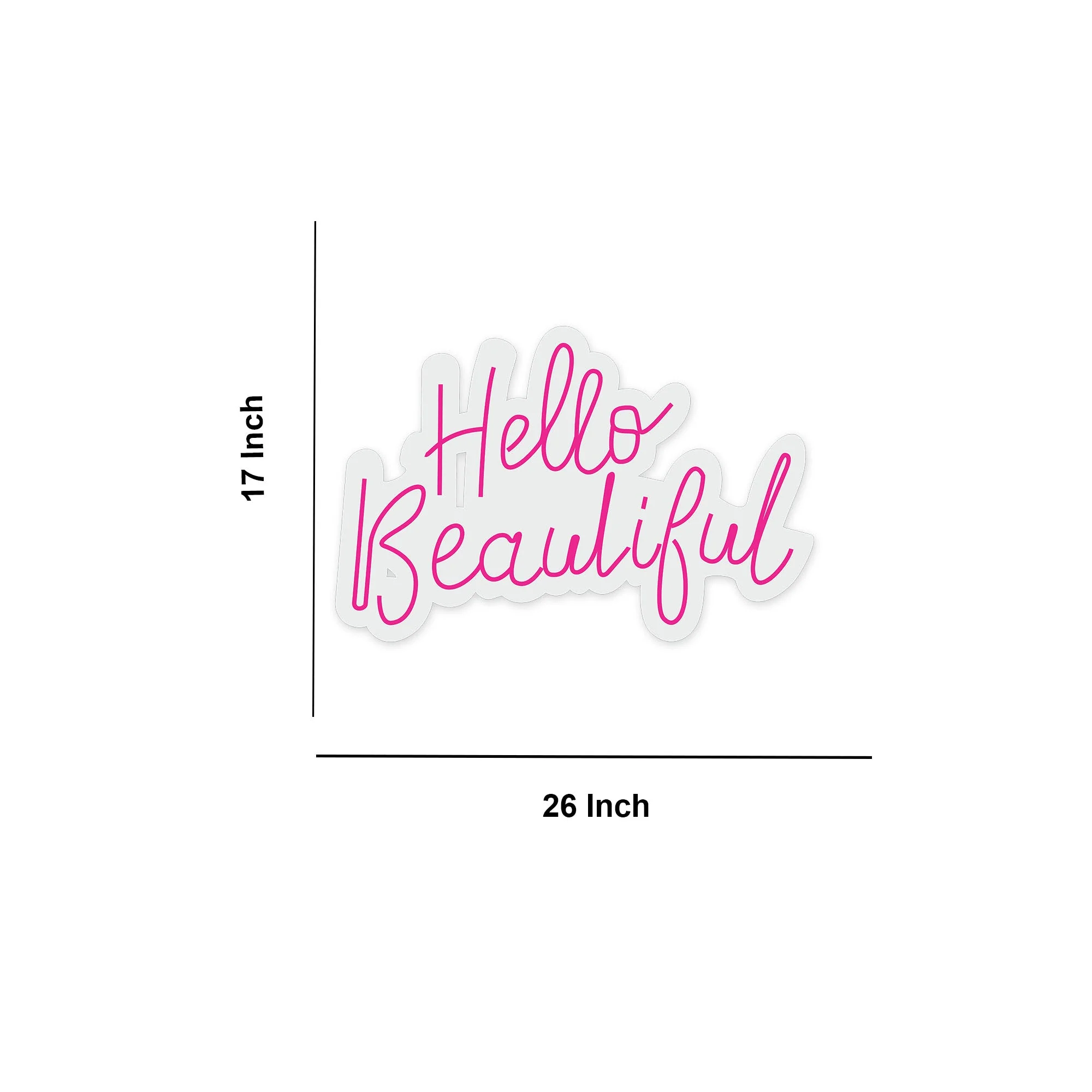 Hello Beautiful Text Neon Sign LED Light - Image 3