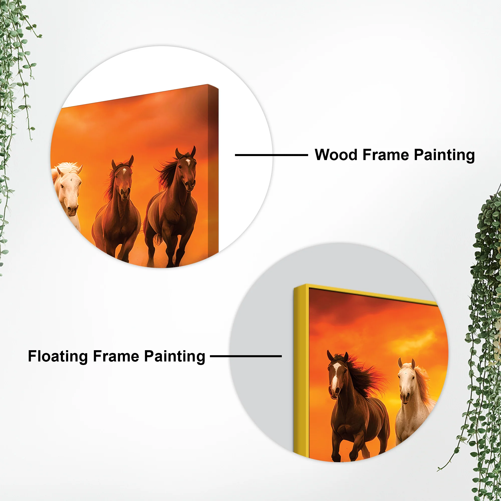 Herd of Seven Horses Running at Sunrise Premium Wall Painting - Image 5