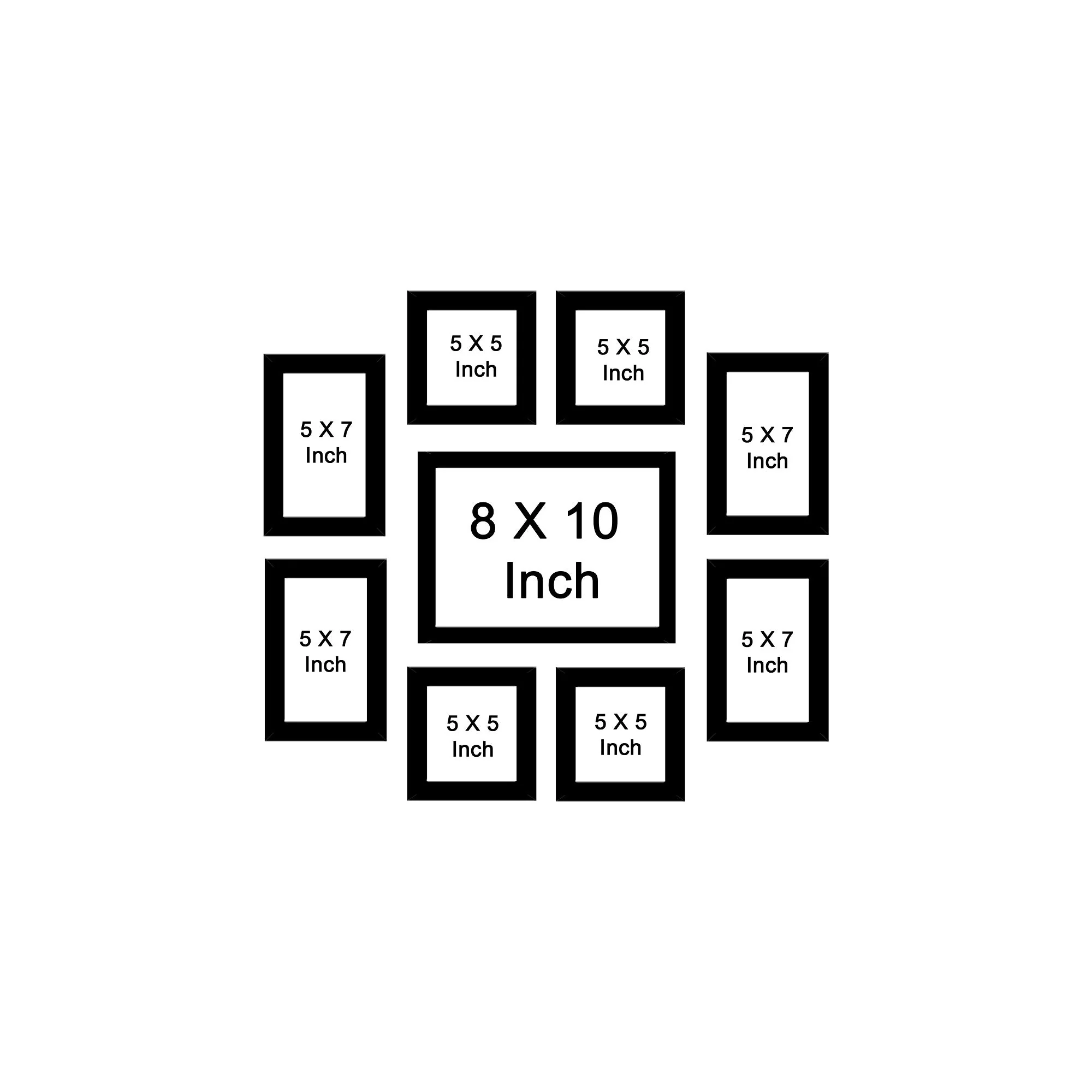 High Quality Photo Frame Wall Hanging Set of Nine - Image 7