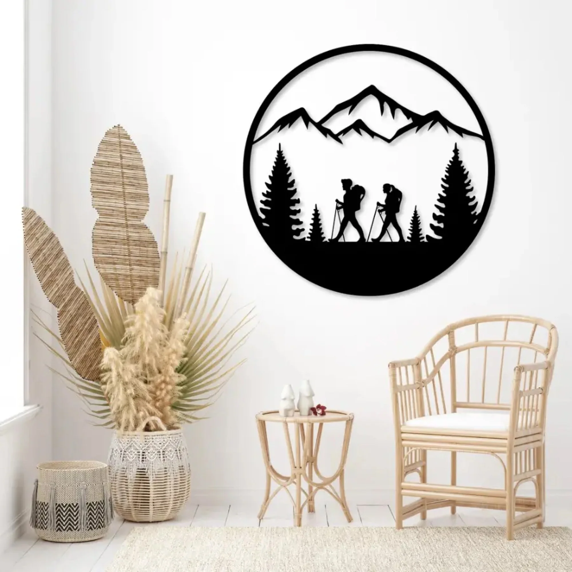 Hiking Adventure Mountains Trees Metal Art Wall Decor - Image 2