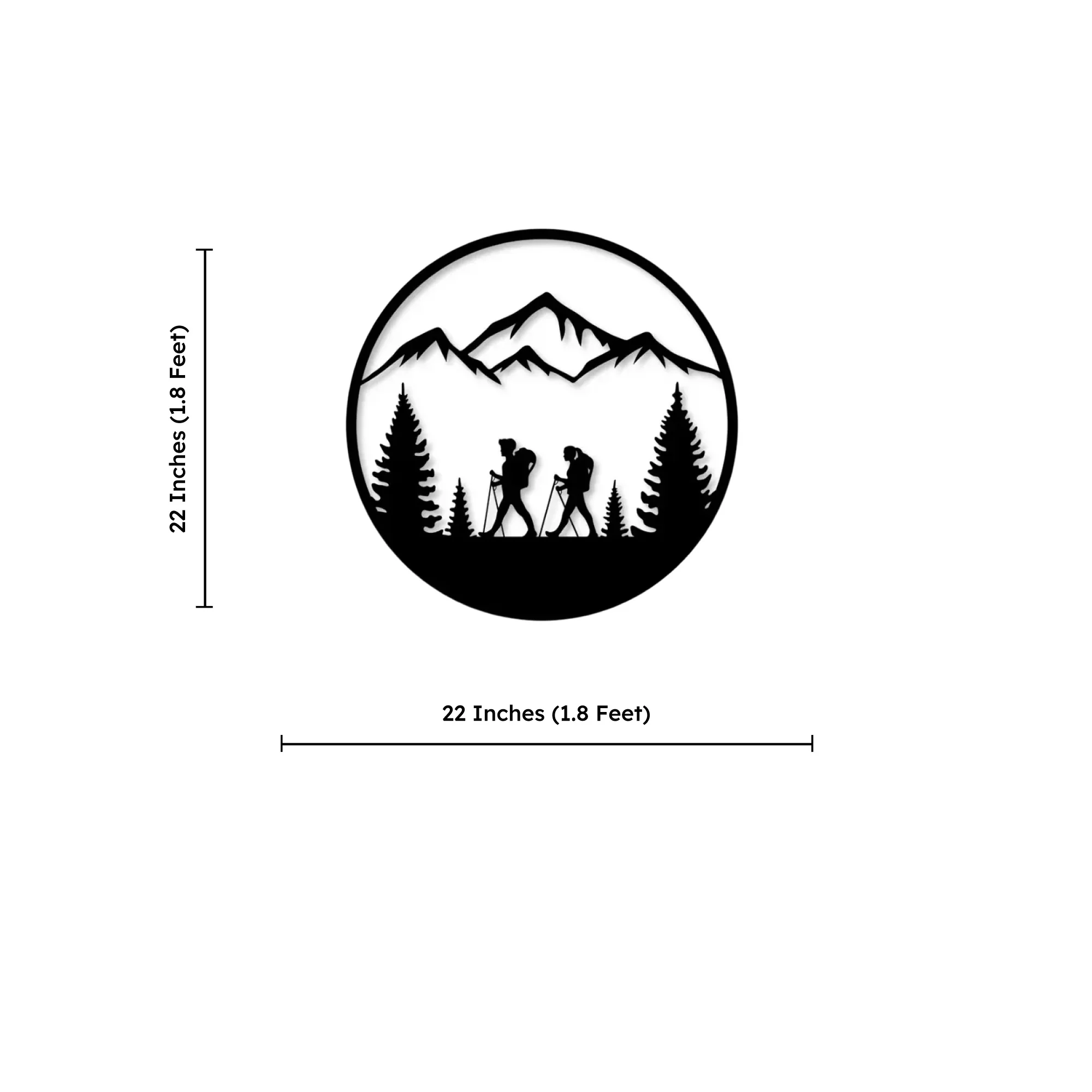 Hiking Adventure Mountains Trees Metal Art Wall Decor - Image 4