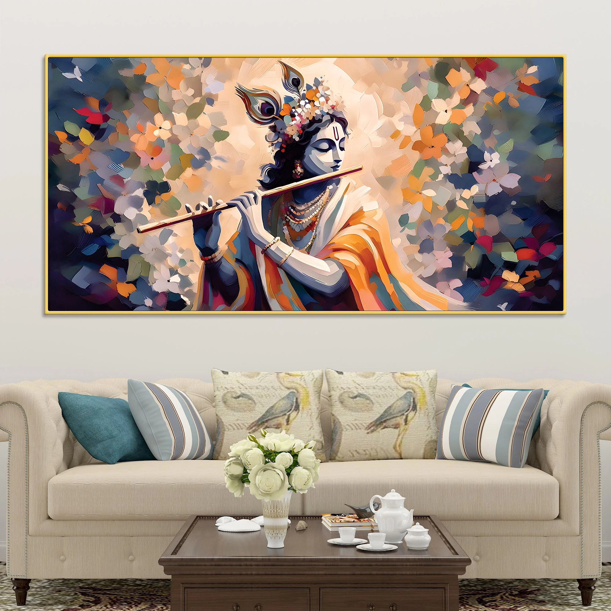 Hindu God Krishna Artistic Painting for Wall Decoration - Image 2