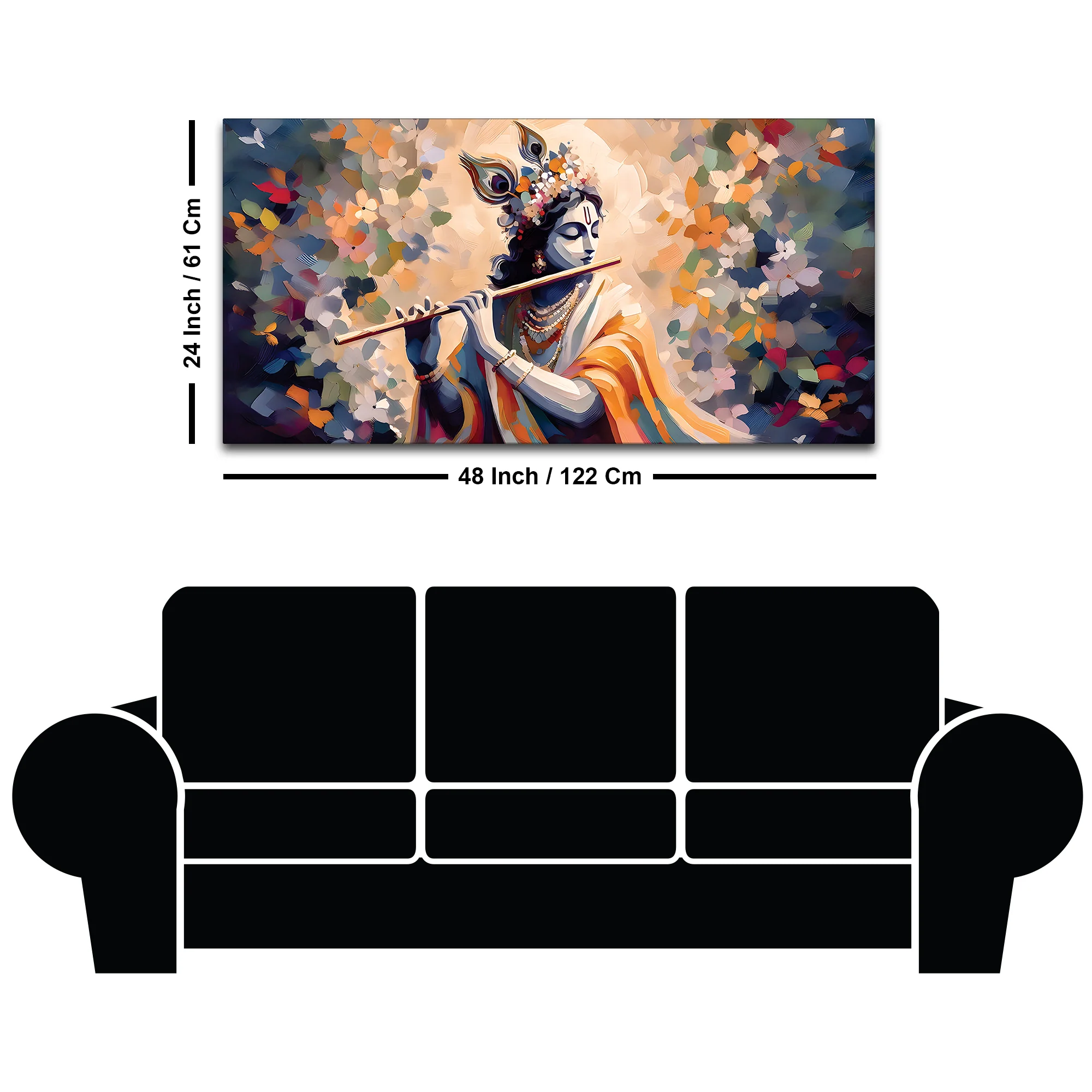 Hindu God Krishna Artistic Painting for Wall Decoration - Image 8