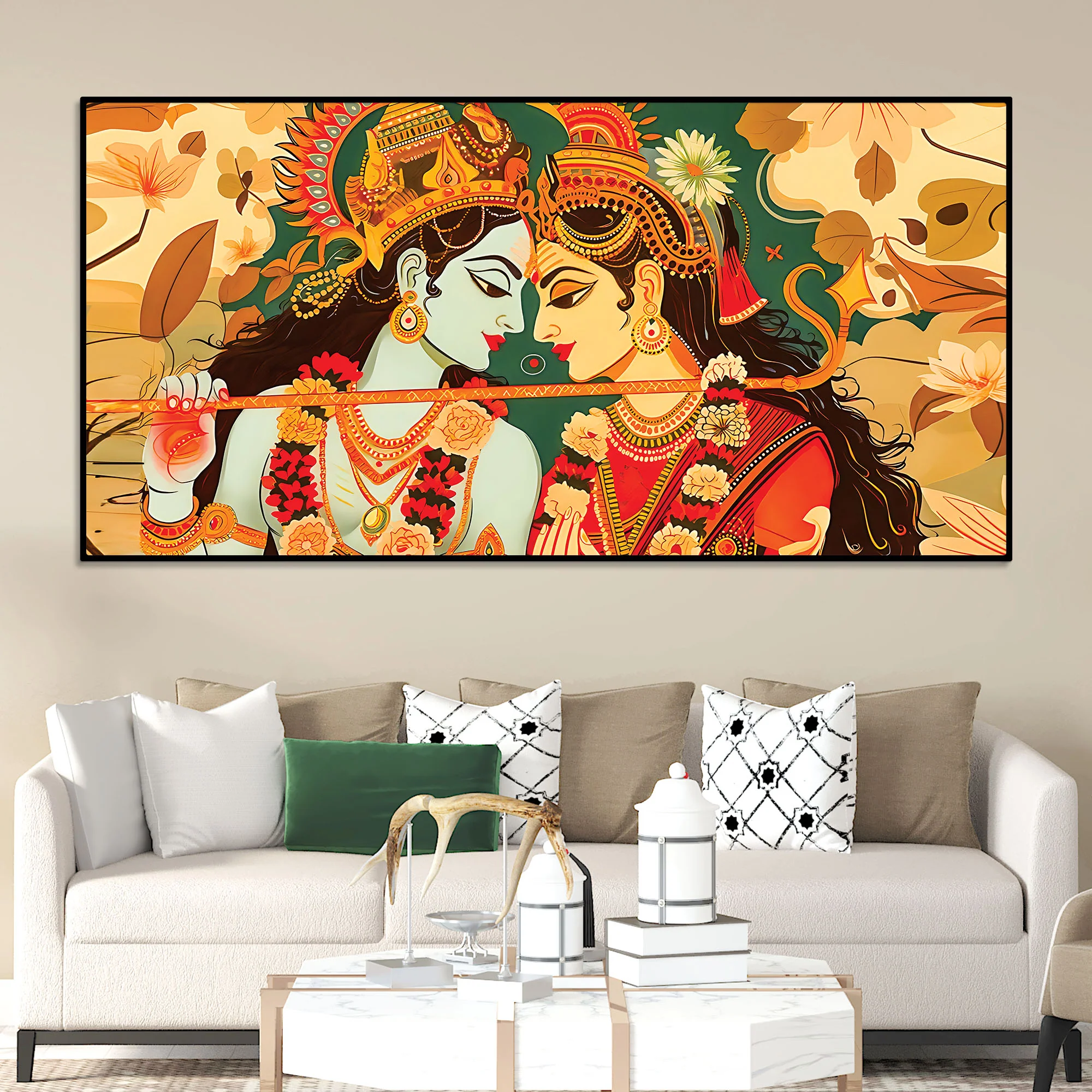 Hindu God Radha Krishna Painting for Elegant Home Decoration - Image 2