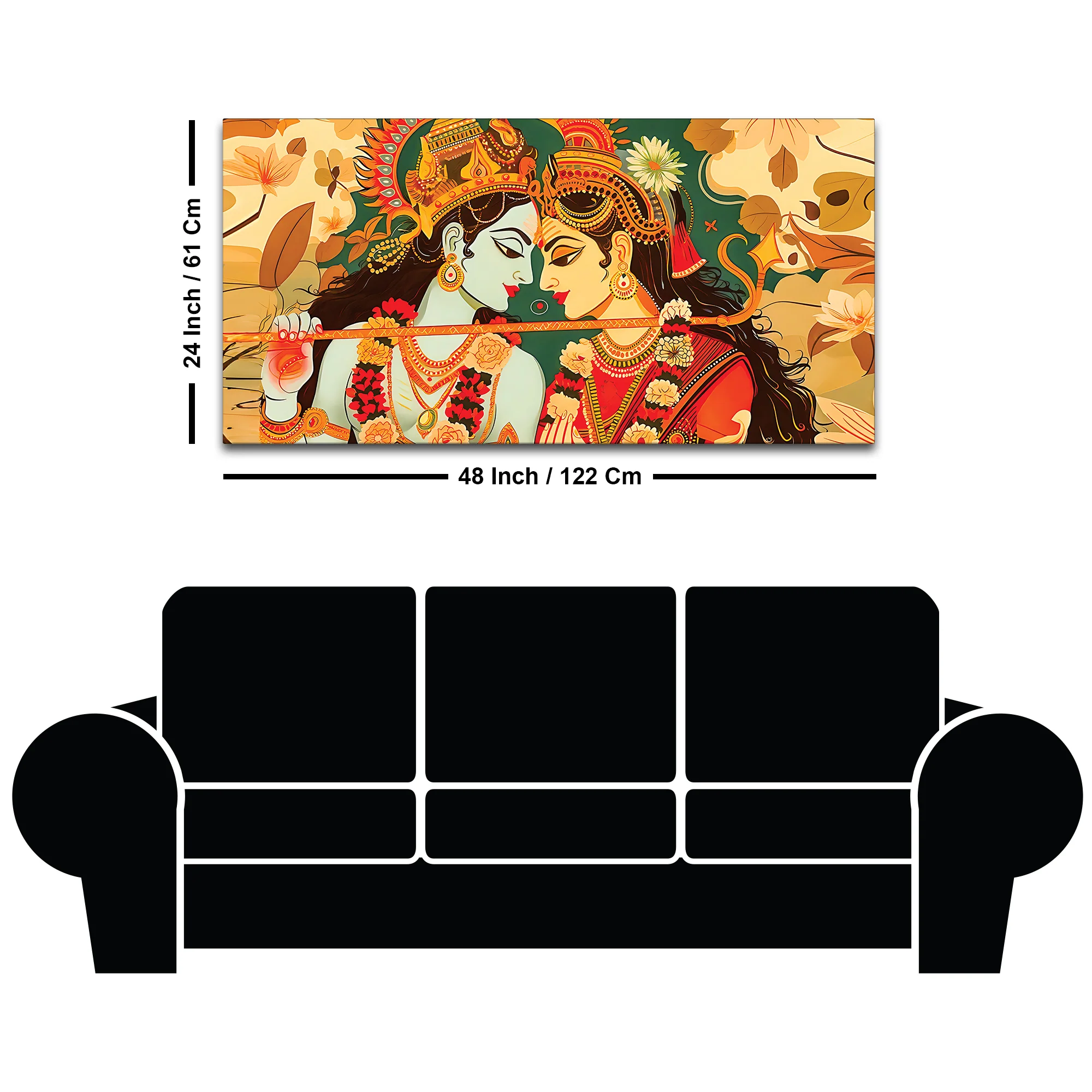 Hindu God Radha Krishna Painting for Elegant Home Decoration - Image 8