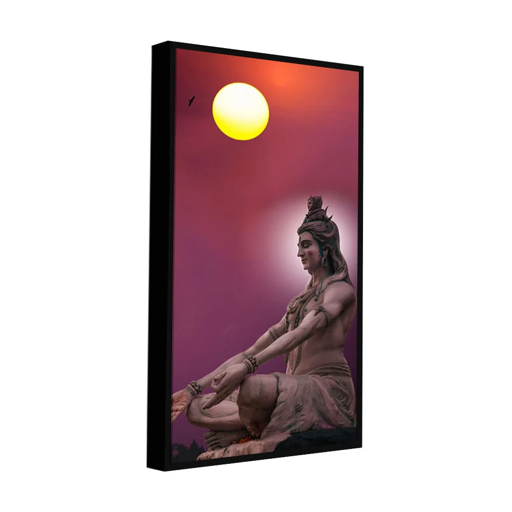 Hindu God Shiva Meditation Canvas Wall Painting - Image 5