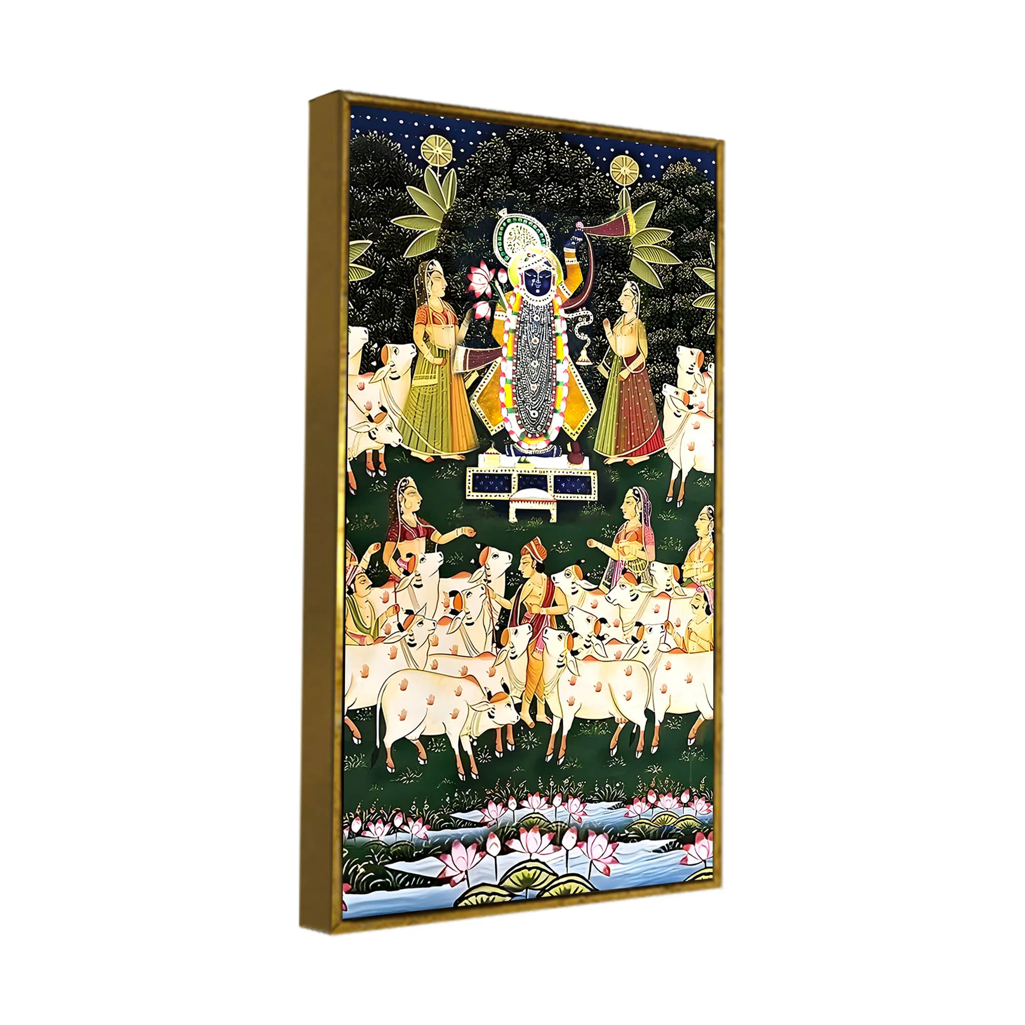 Hindu God Shreenathji Canvas Wall Painting | Classic Pichwai Art - Image 6