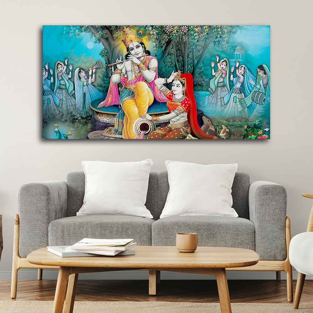 Hindu Lord Radha kishana Wall Painting - Image 3