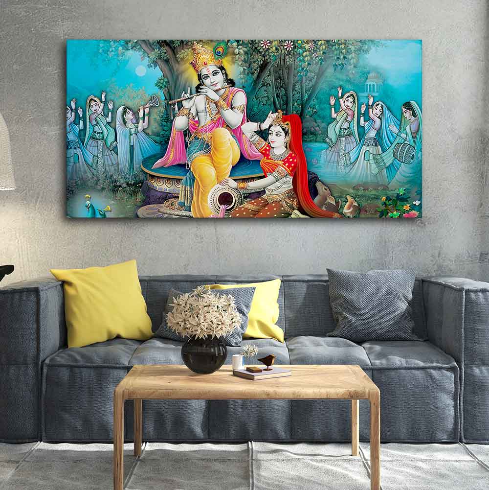 Hindu Lord Radha kishana Wall Painting - Image 4