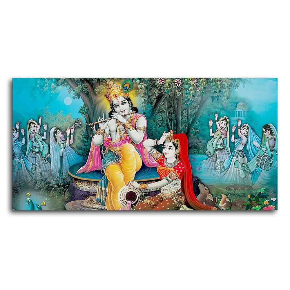 Hindu Lord Radha kishana Wall Painting - Image 5