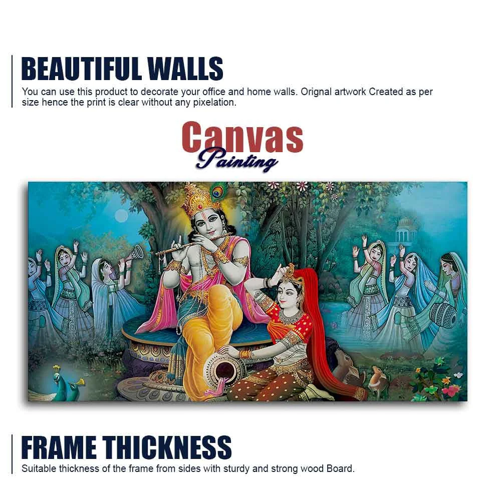 Hindu Lord Radha kishana Wall Painting - Image 6
