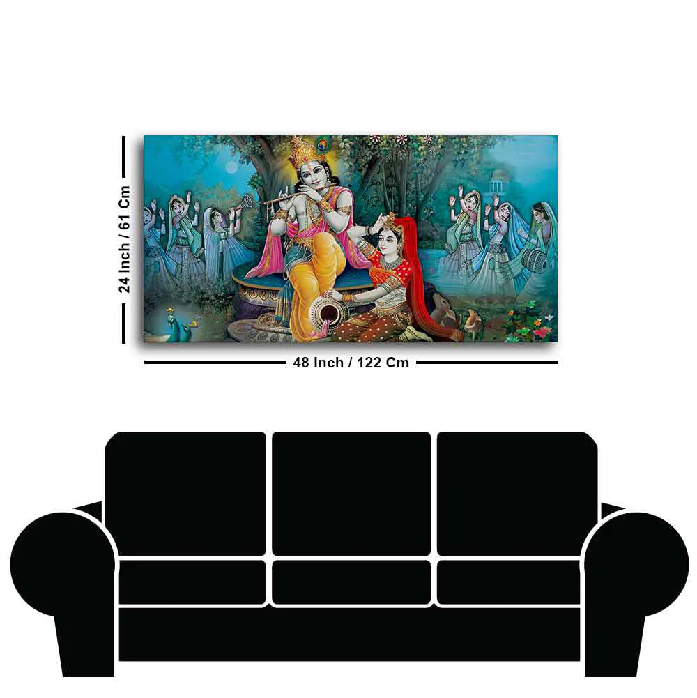Hindu Lord Radha kishana Wall Painting - Image 7