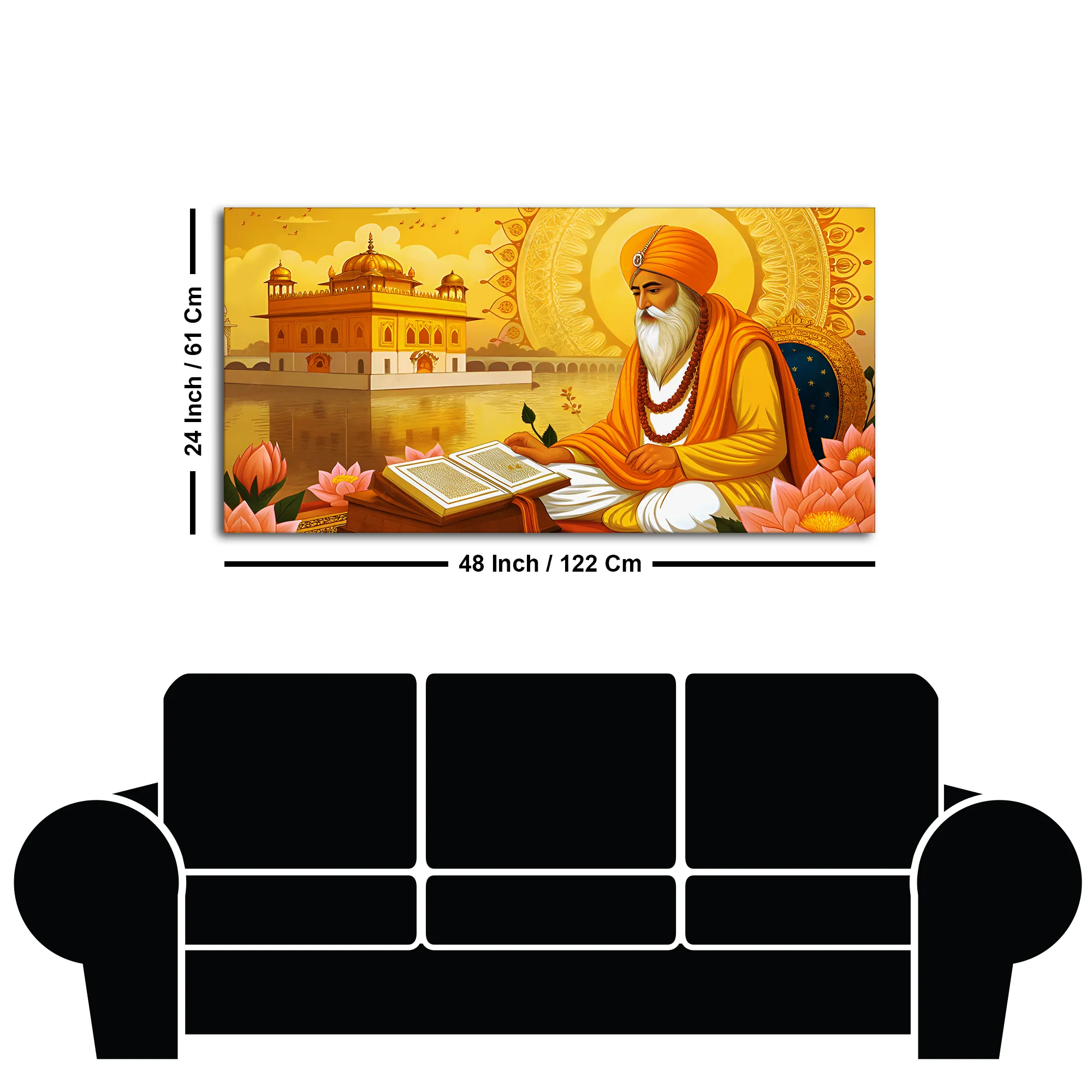 Holy Guru Nanak Dev Ji Canvas Wooden Wall Painting - Image 7