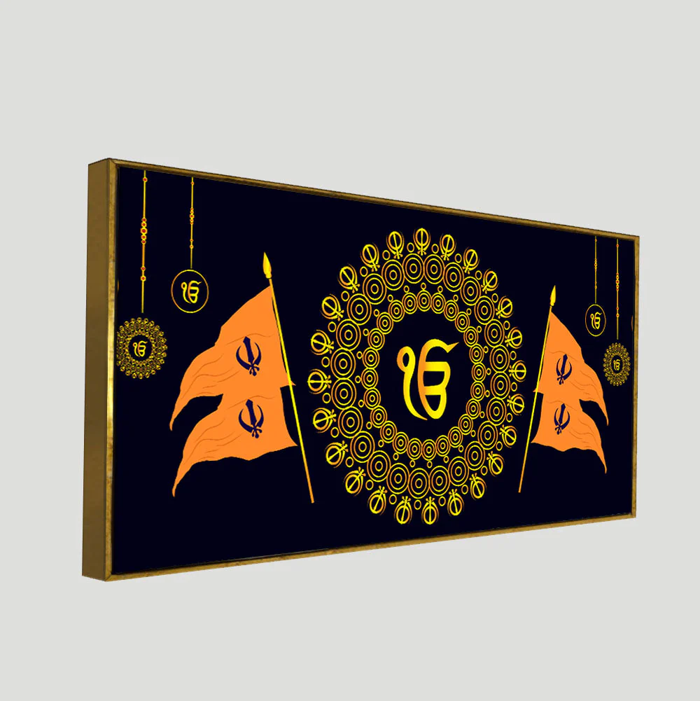 Holy Symbol Of Sikh Religion Canvas Wall Painting - Image 5