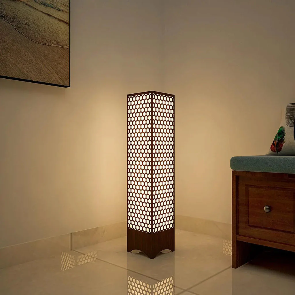 Honey Comb Design Wooden Floor Lamp For Living Room, Bedroom - Image 3