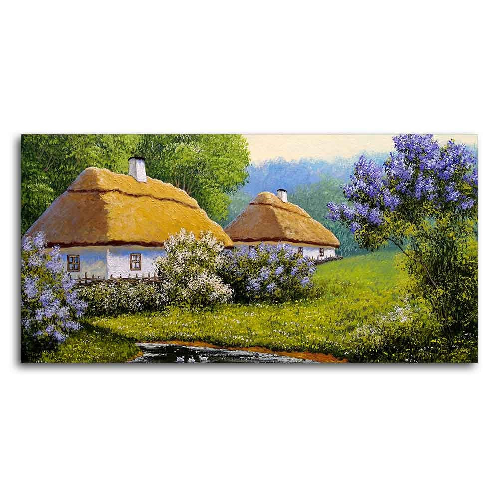 Huts in Old Village Canvas Wall Painting - Image 5