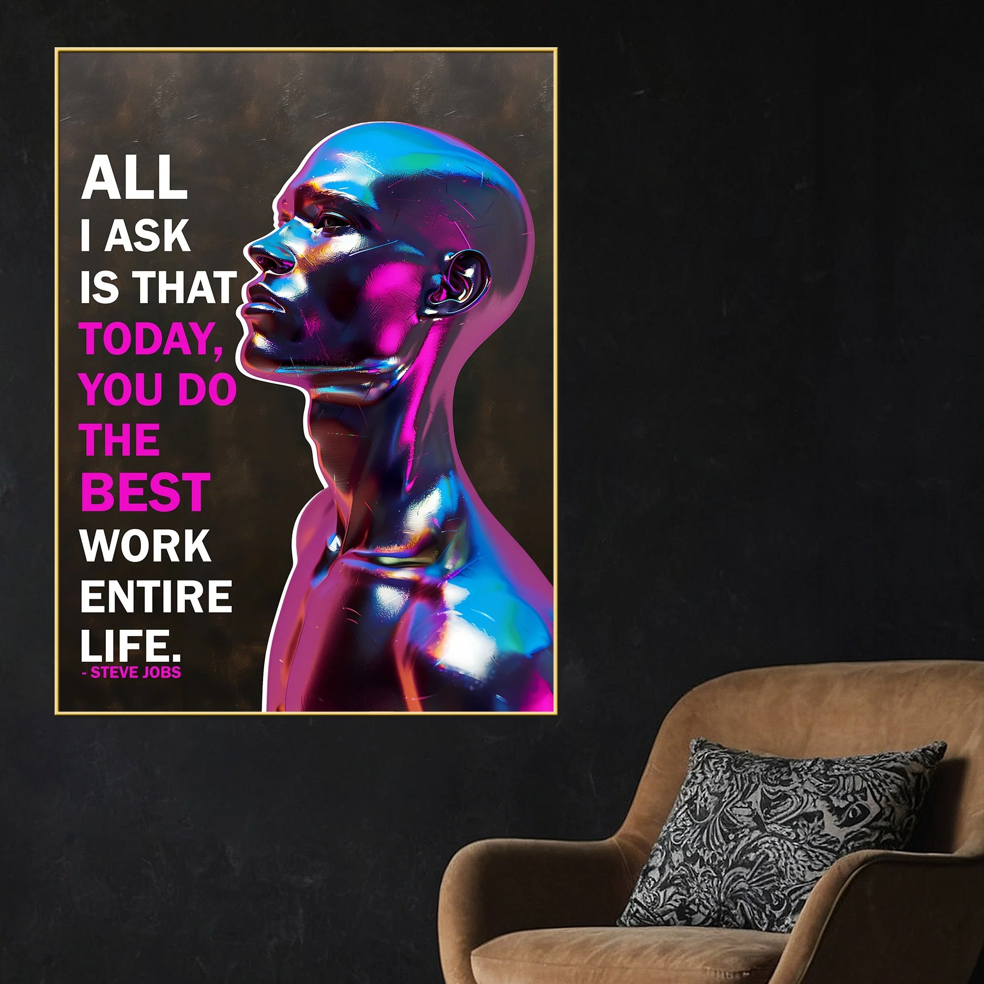 In The Memory Of Steve Jobs Cotton Canvas Wall Painting - Image 2