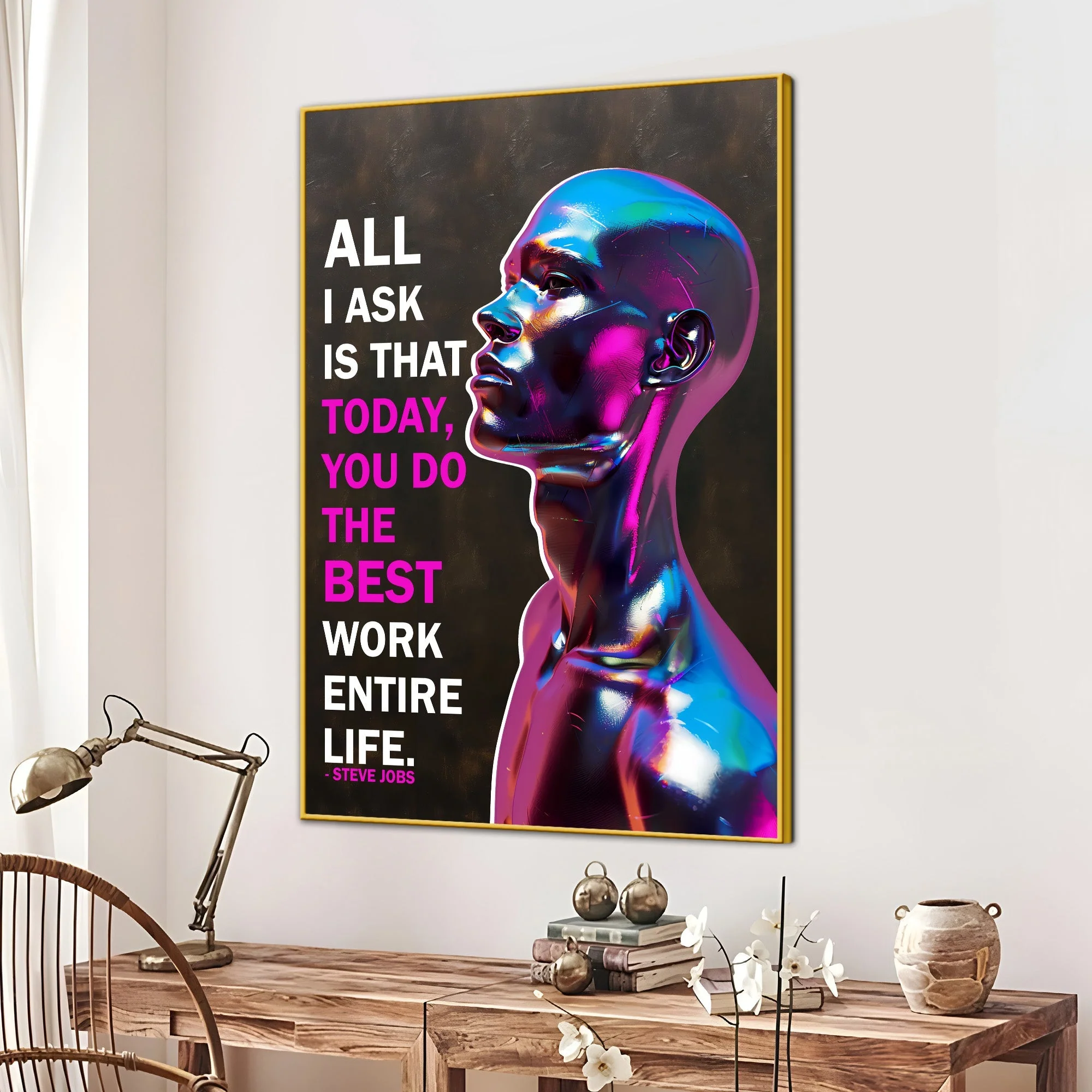 In The Memory Of Steve Jobs Cotton Canvas Wall Painting - Image 3