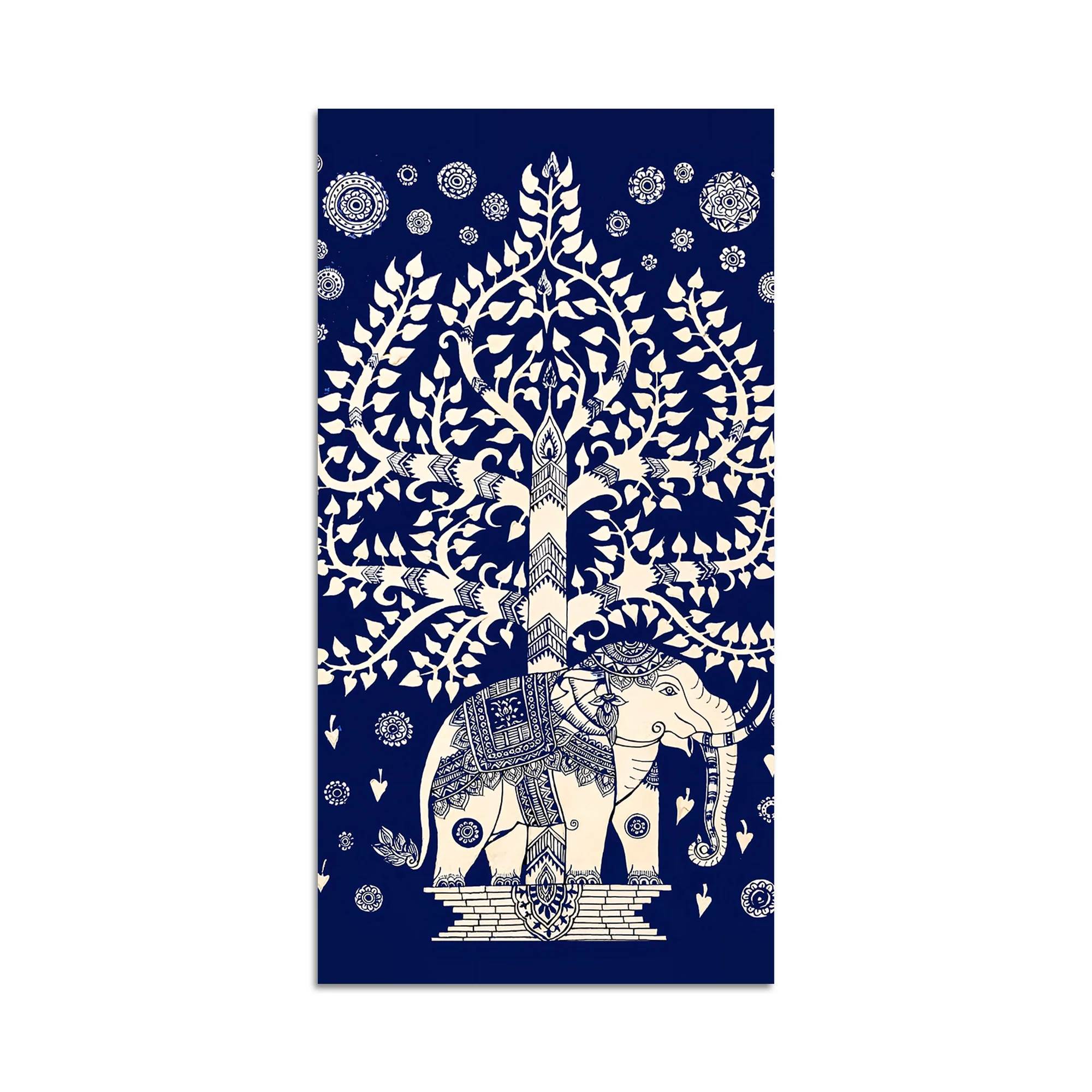 Indian Art Elephant Canvas Painting | Ethnic Indian Art Painting - Image 4
