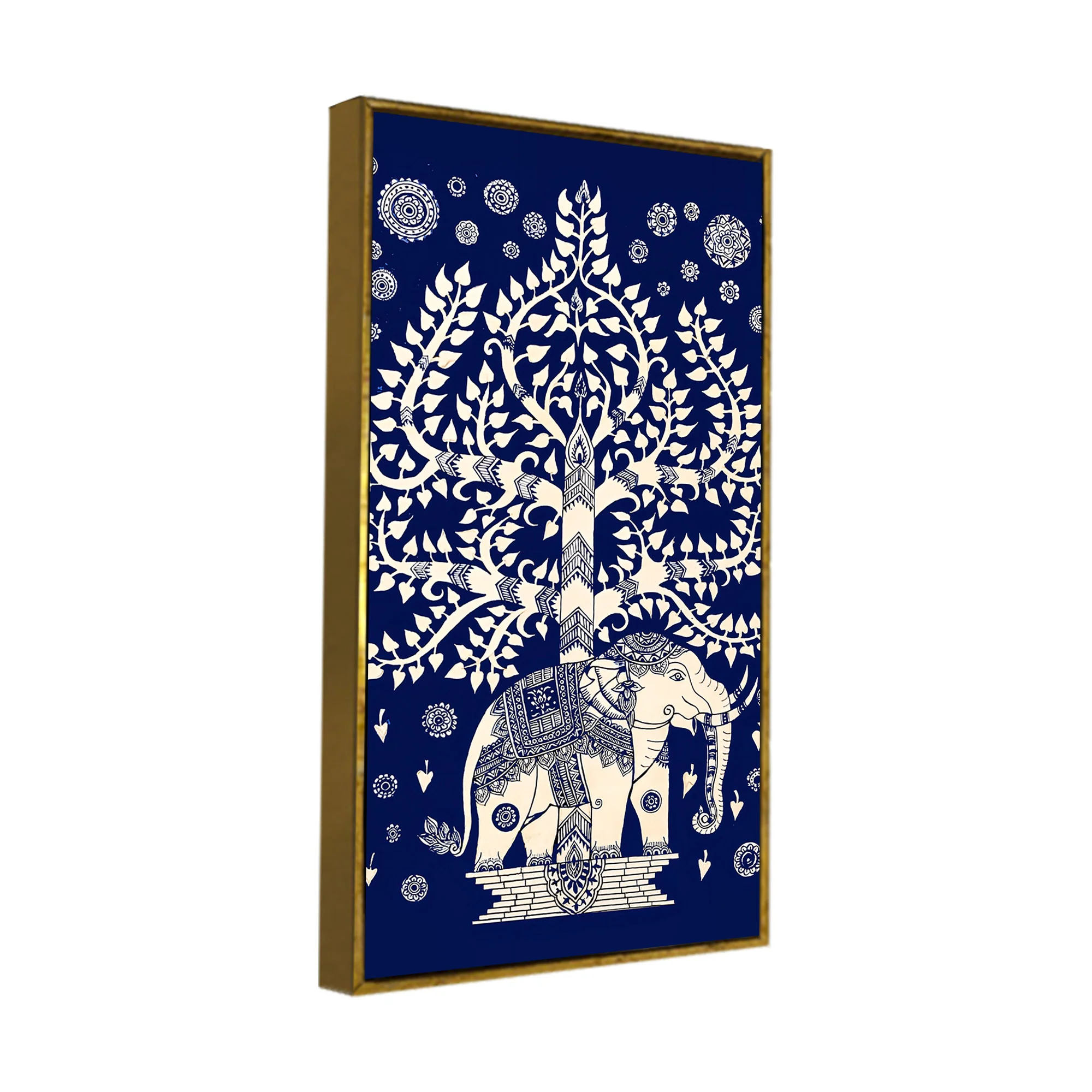 Indian Art Elephant Canvas Painting | Ethnic Indian Art Painting - Image 6
