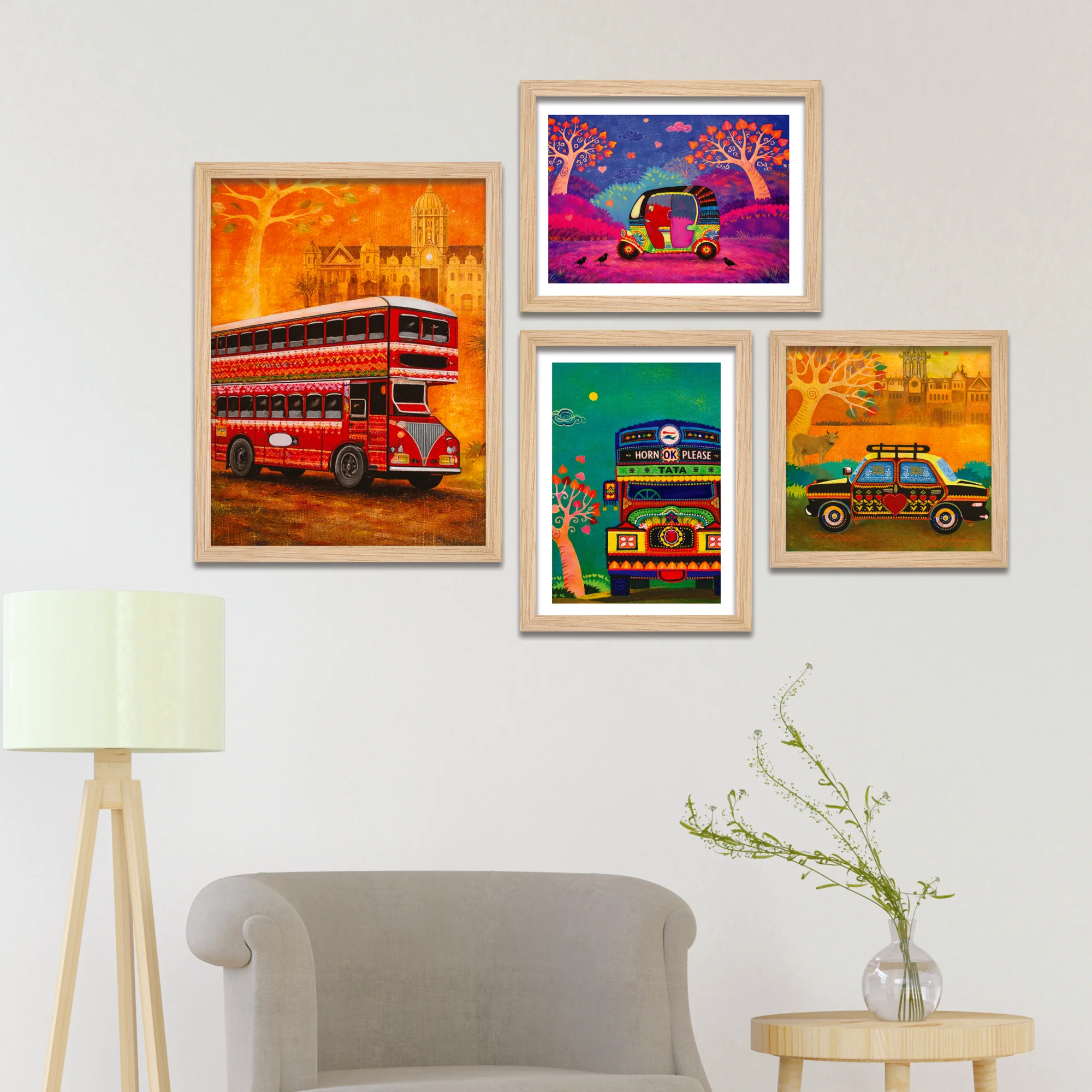 Indian City Life Wall Frame Set of Four - Image 2