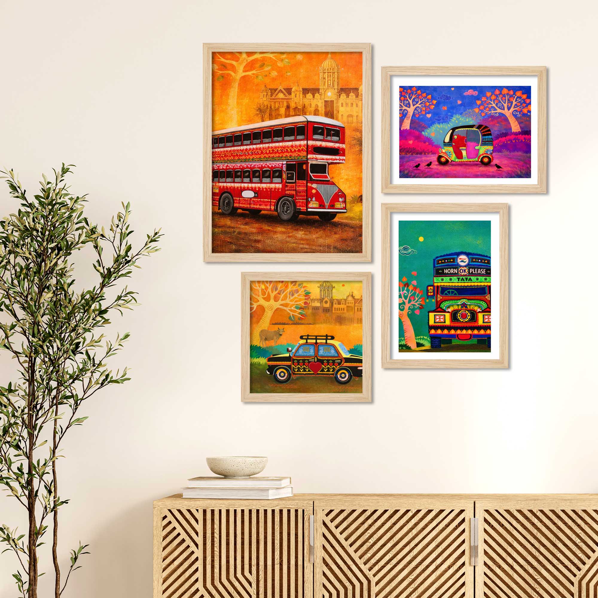 Indian City Life Wall Frame Set of Four - Image 3