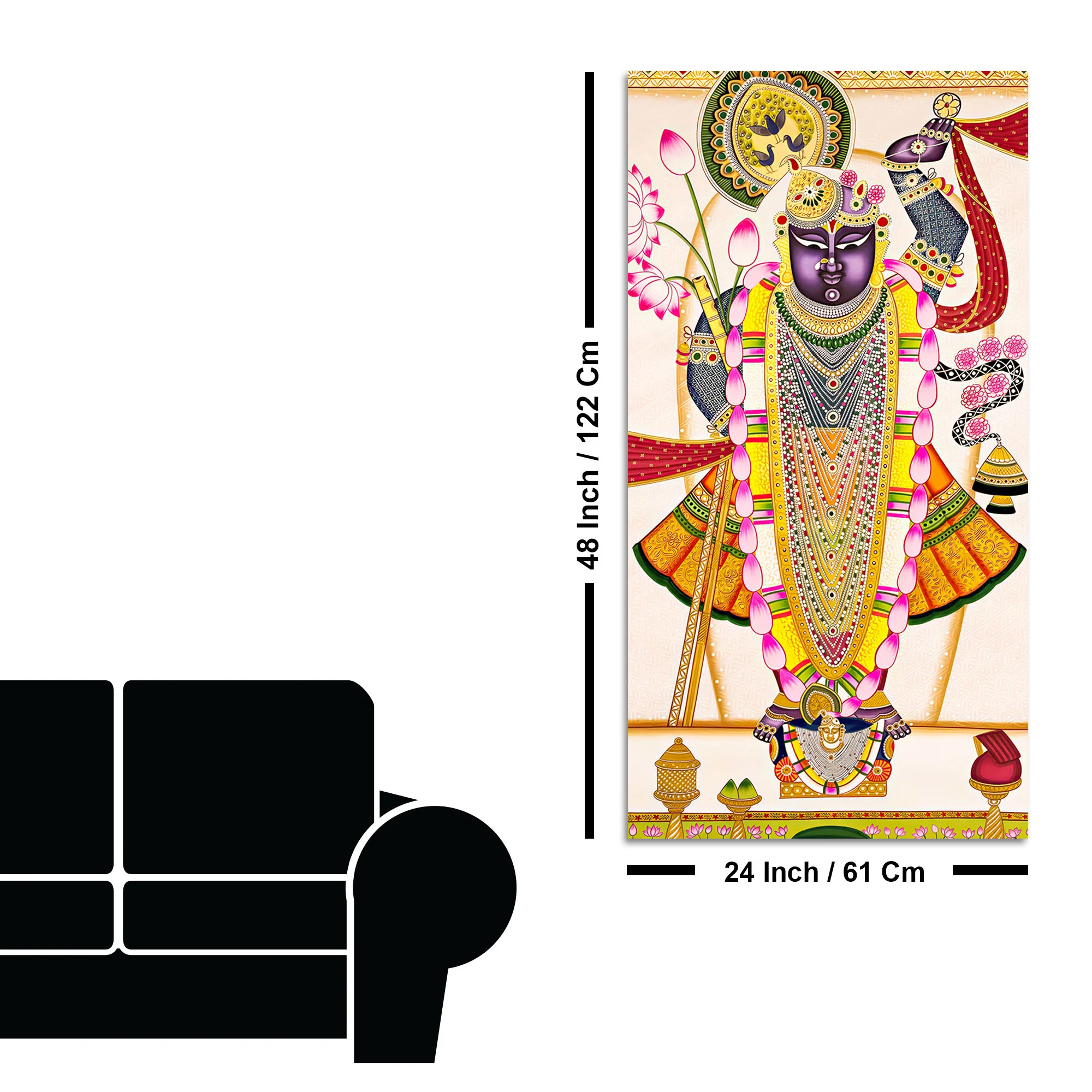 Indian Pichwai Art Shrinathji Canvas Painting | Premium Devotional Wall Art - Image 8