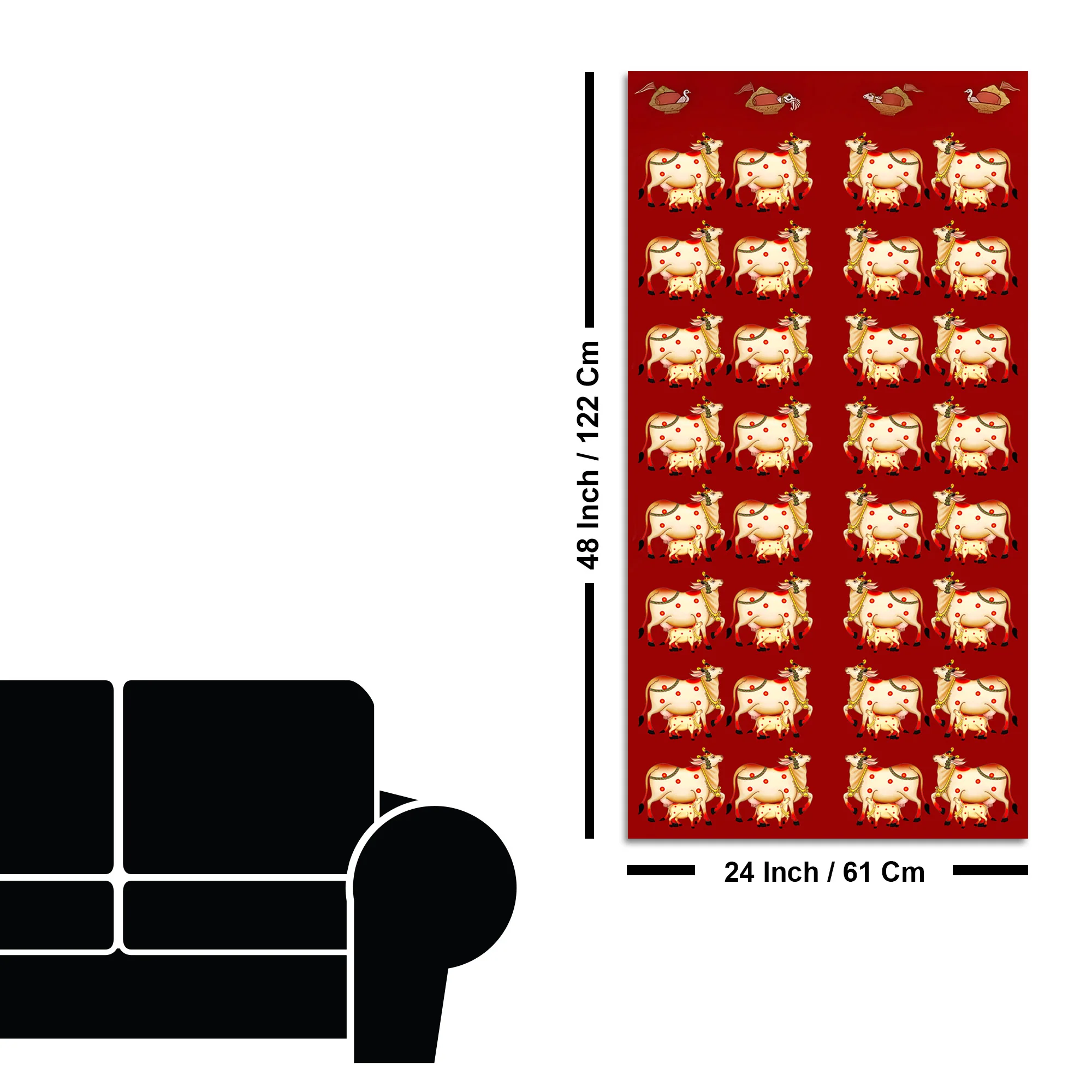 Indian Pichwai Cow Canvas Wall Décor | Ethnic Wall Décor for Home & Gifting - Image 8