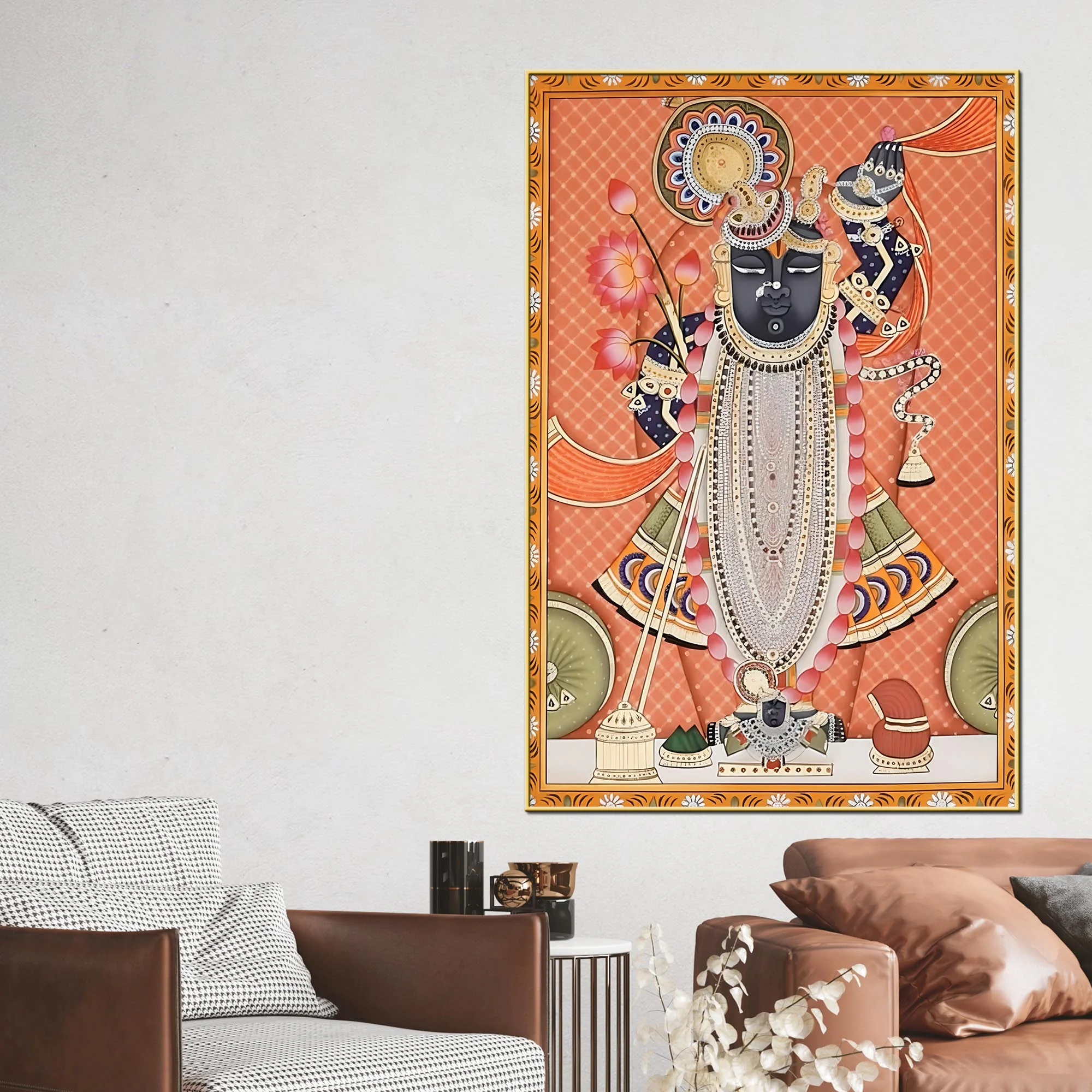 Indian Pichwai Shrinathji Wall Painting | Pichwai Style Canvas Decor - Image 2