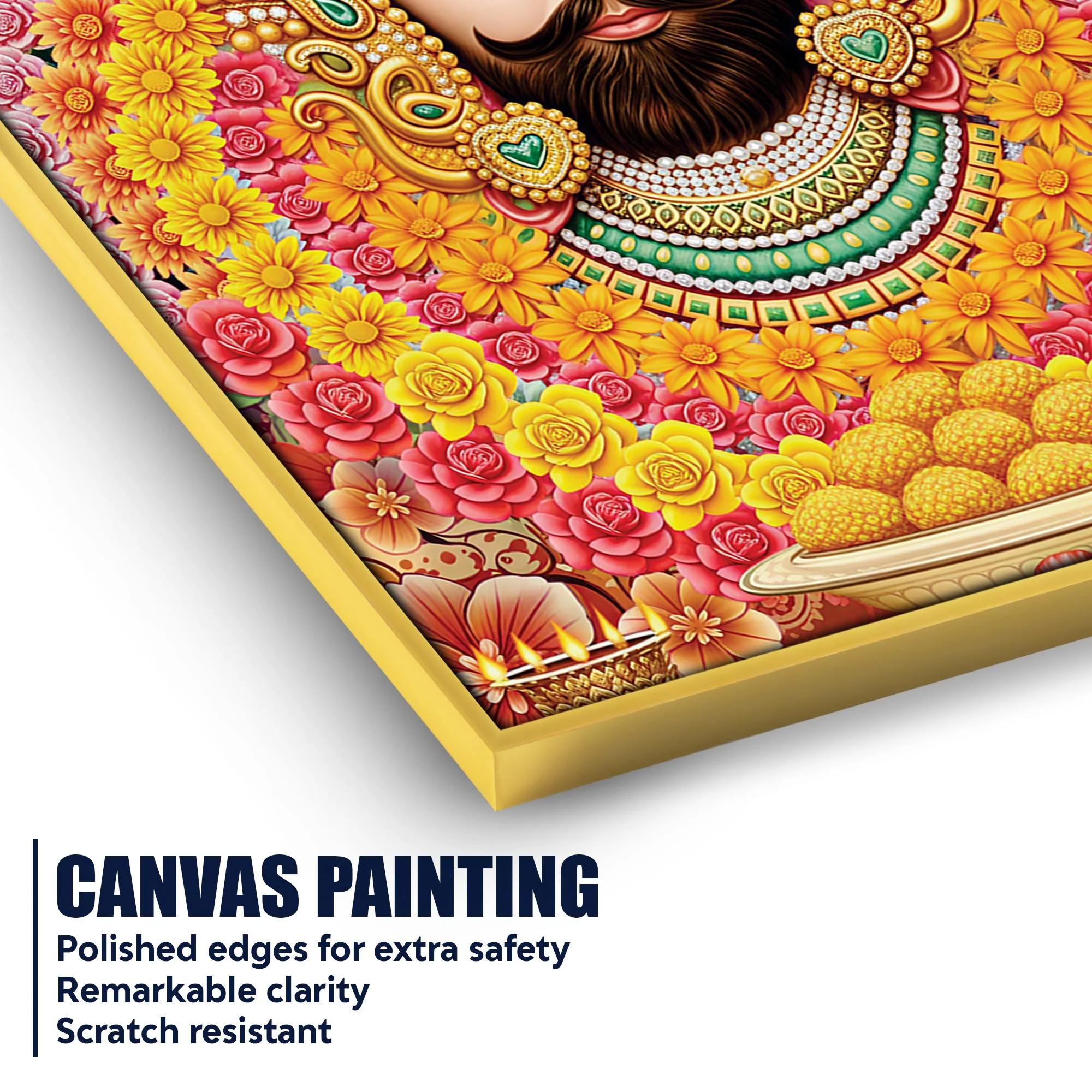 Indian Religious Khatu Shyam Ji Canvas Wall Painting | Hindu Devotional Décor - Image 4