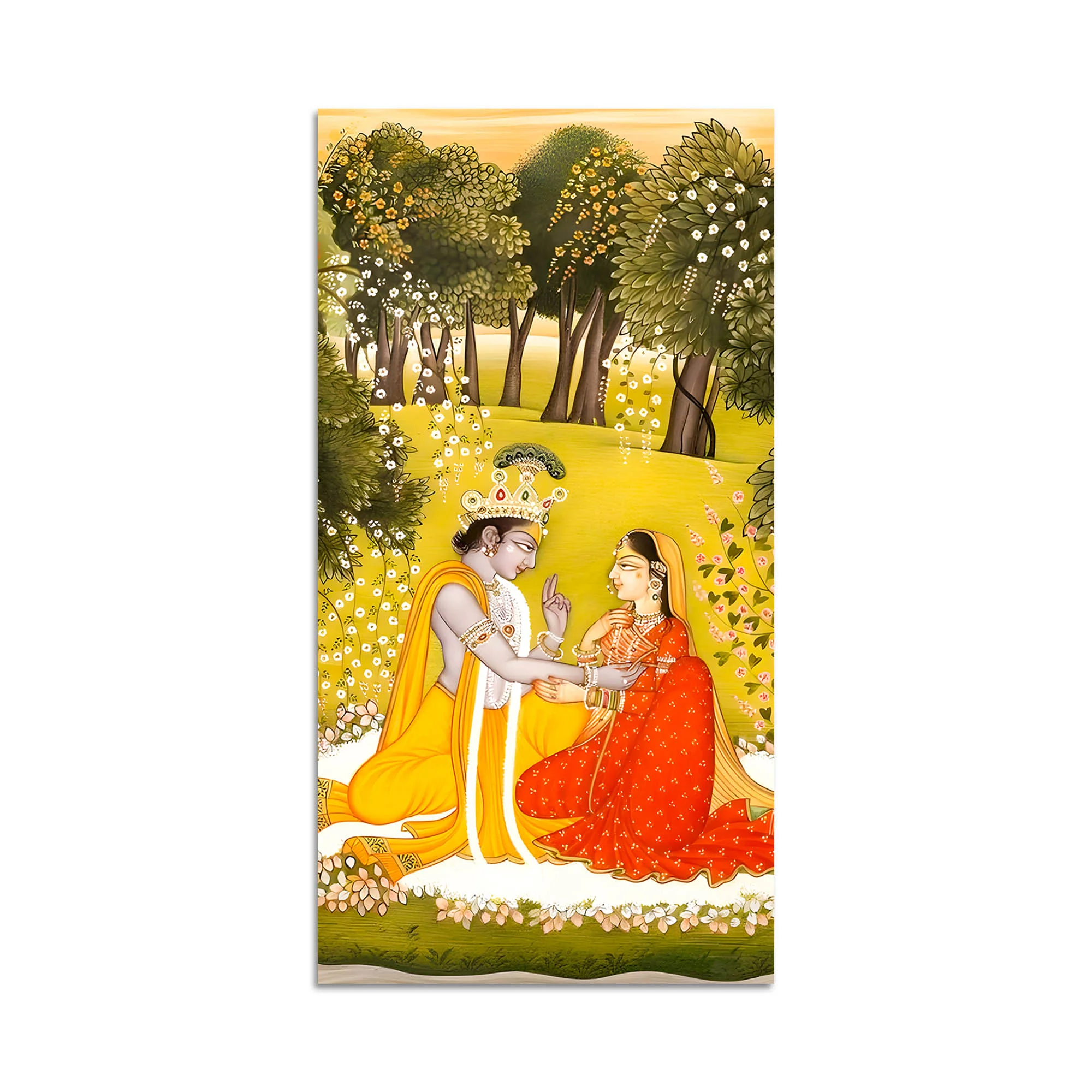 Indian Traditional Radha Krishna Canvas Painting | Elegant Pichwai Home Wall Decor - Image 4
