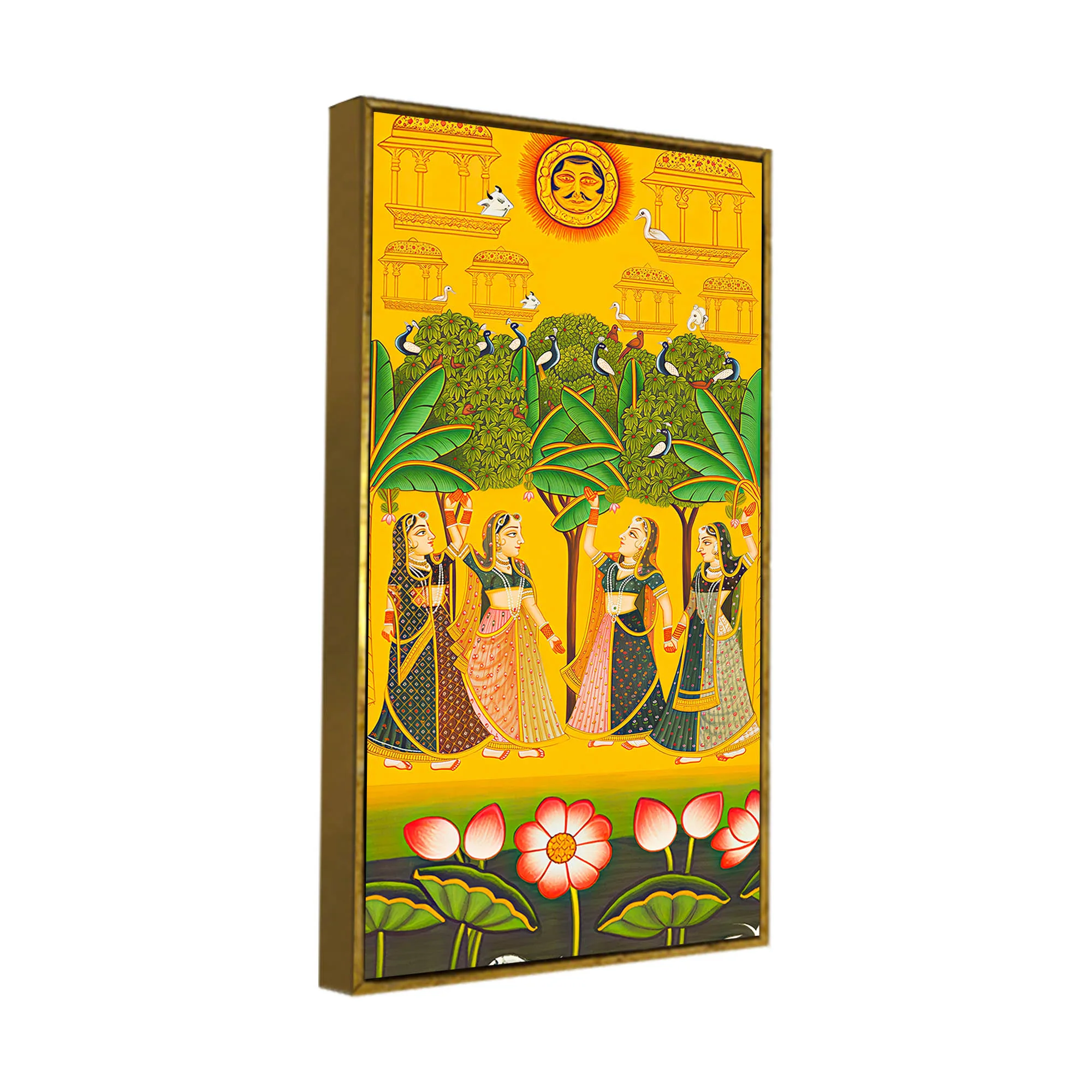 Indian Village Scene Canvas Painting | Traditional Ethnic Wall Art - Image 6