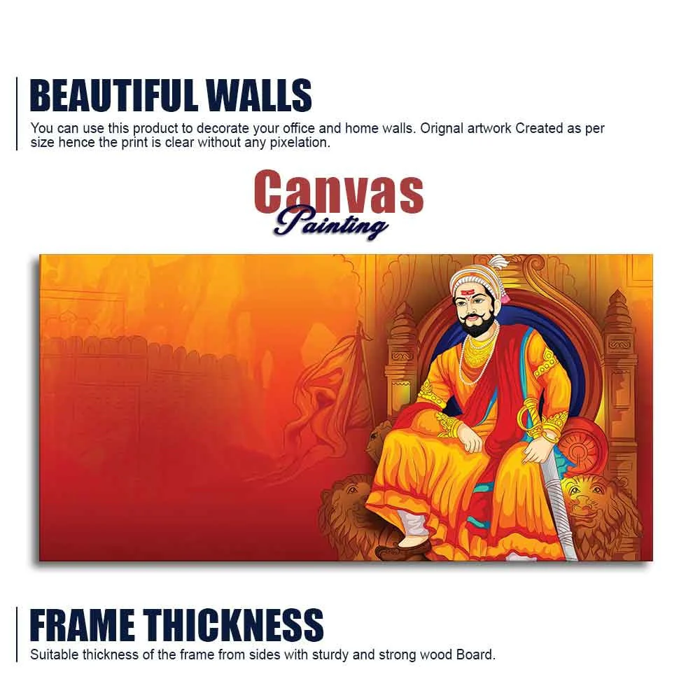 Indian Warrior Chhatrapati Shivaji Maharaj Wall Painting - Image 6