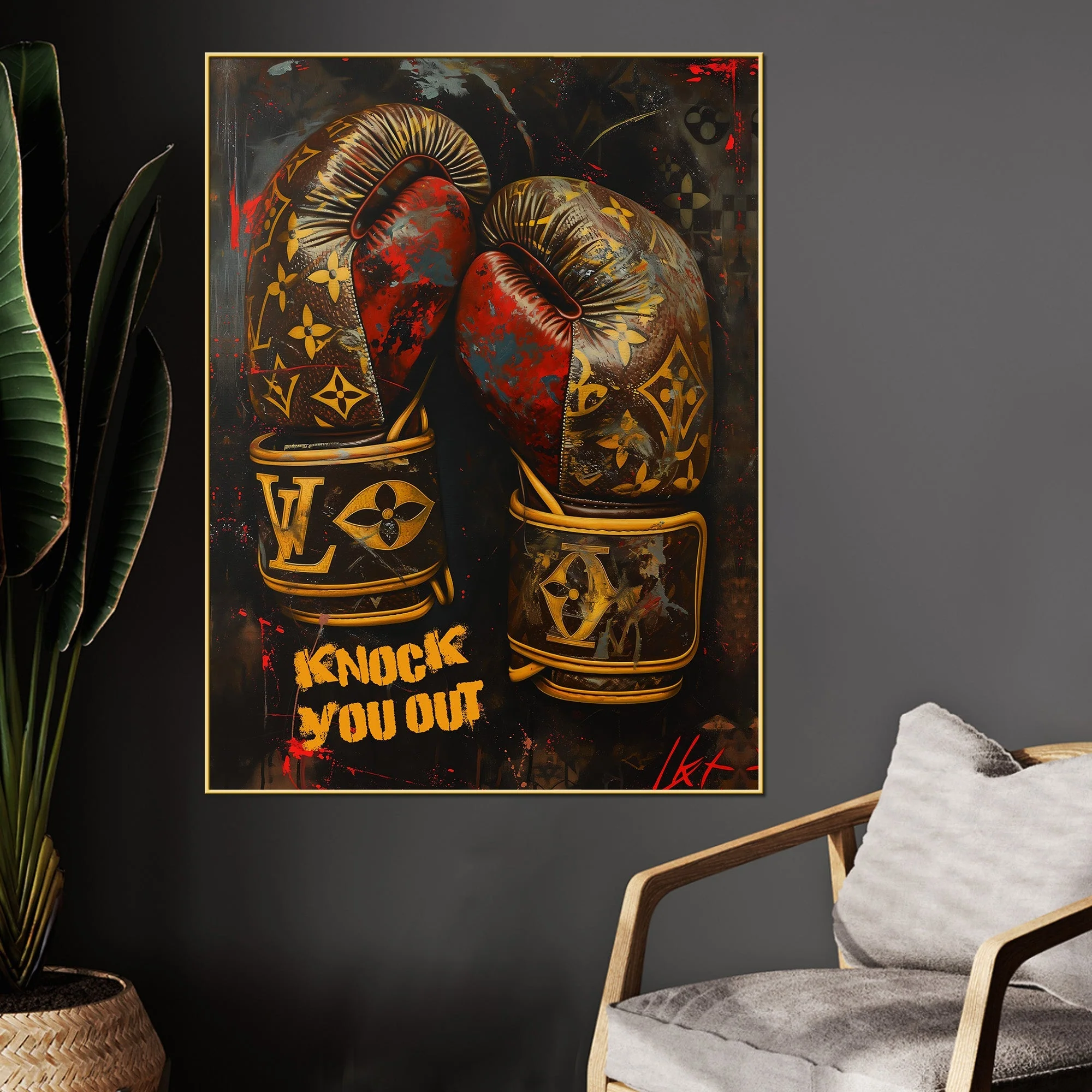 Indulgence Of Lv Knock Out Cotton Canvas Wall Painting - Image 2