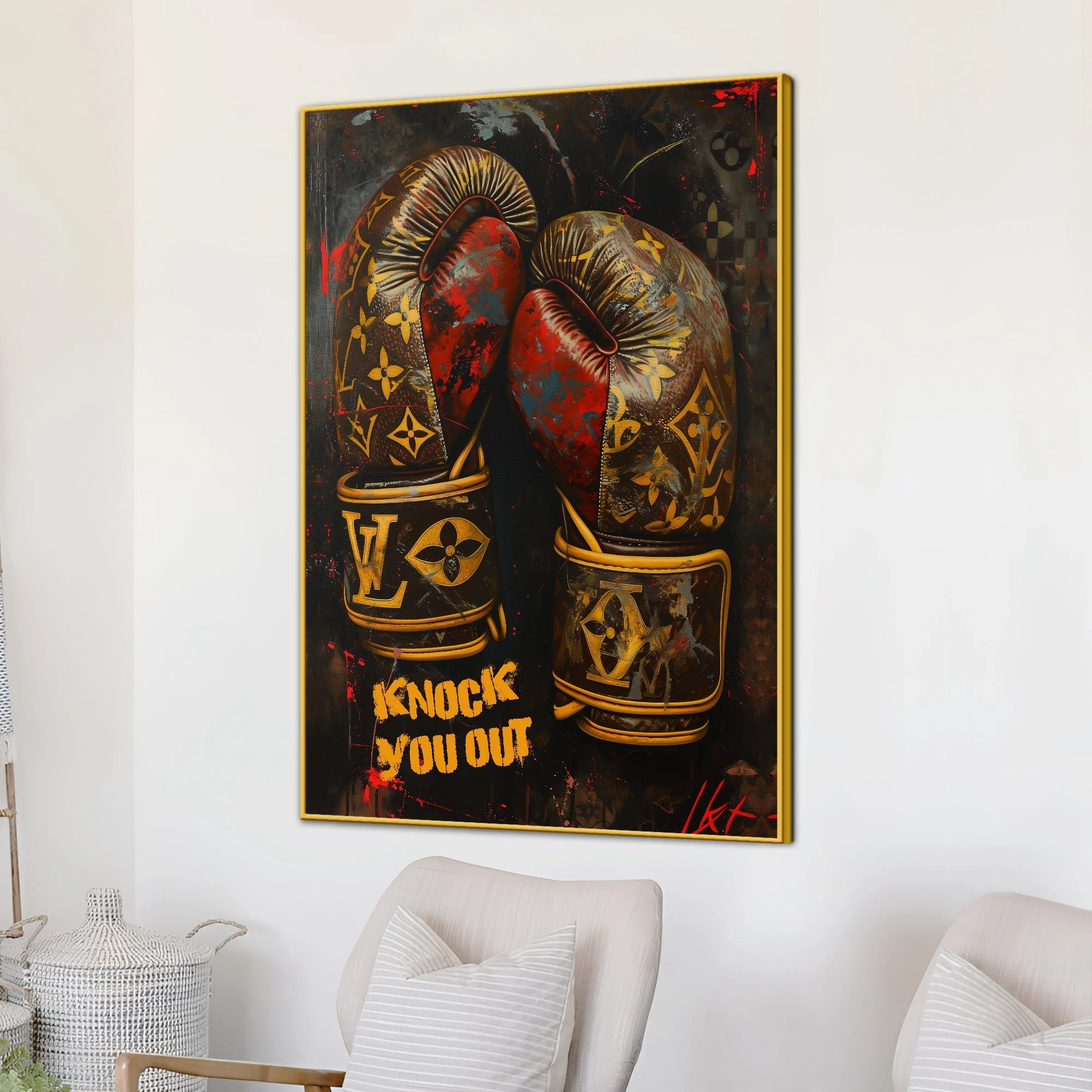 Indulgence Of Lv Knock Out Cotton Canvas Wall Painting - Image 3