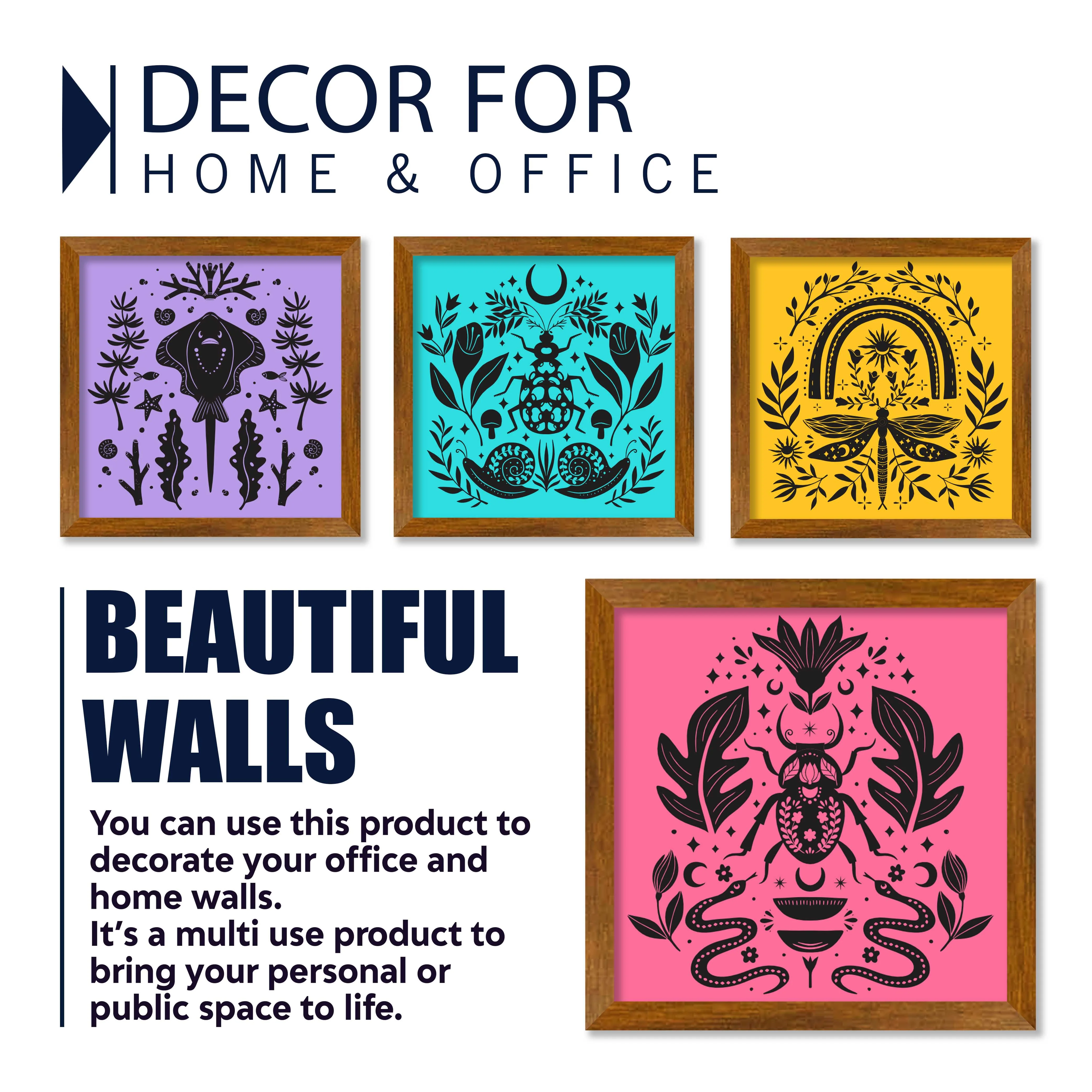 Insects Folk Art Wall Frame Set of Four - Image 4