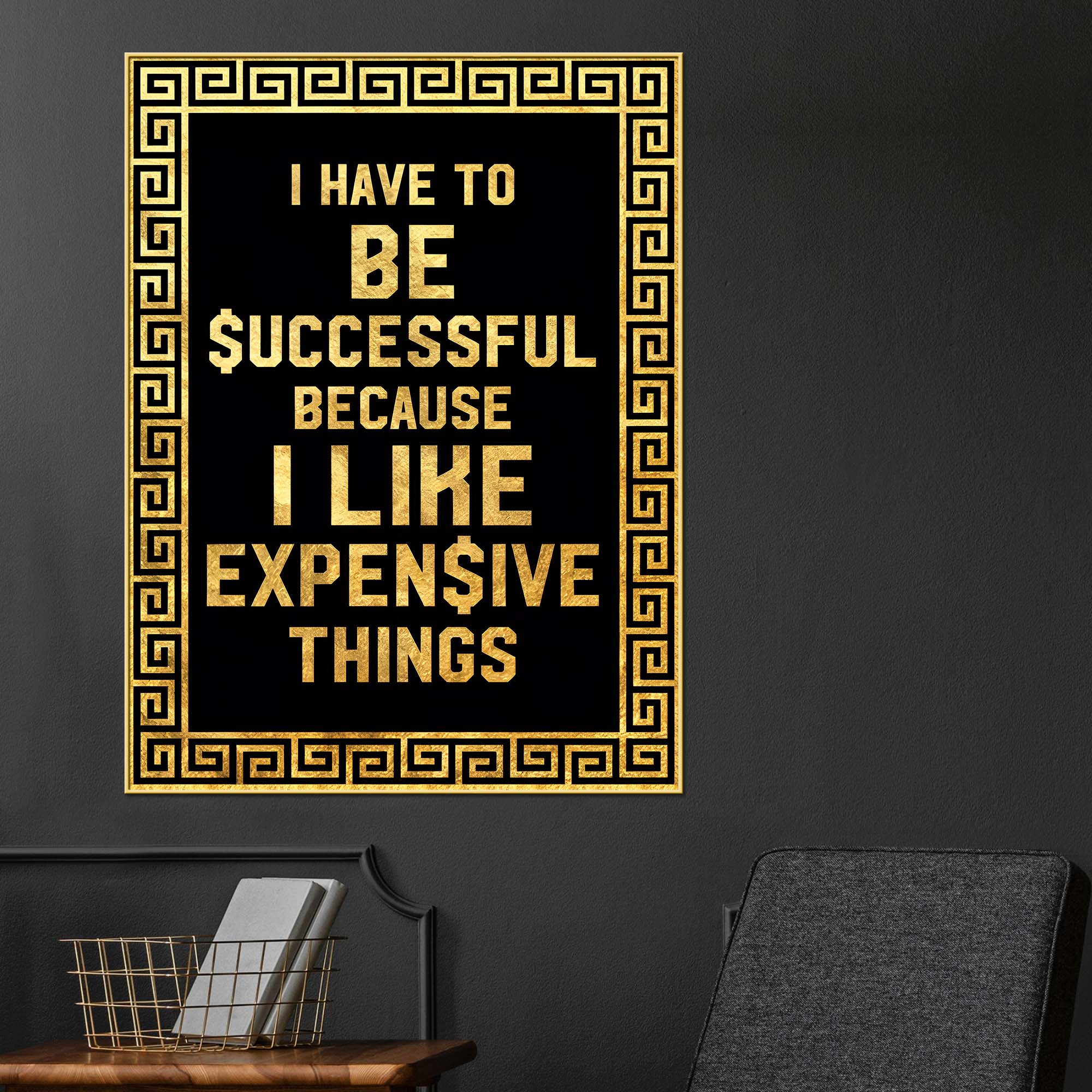 Inspirational Success Quote Wall Art | Premium Black & Gold Home Décor - Image 2