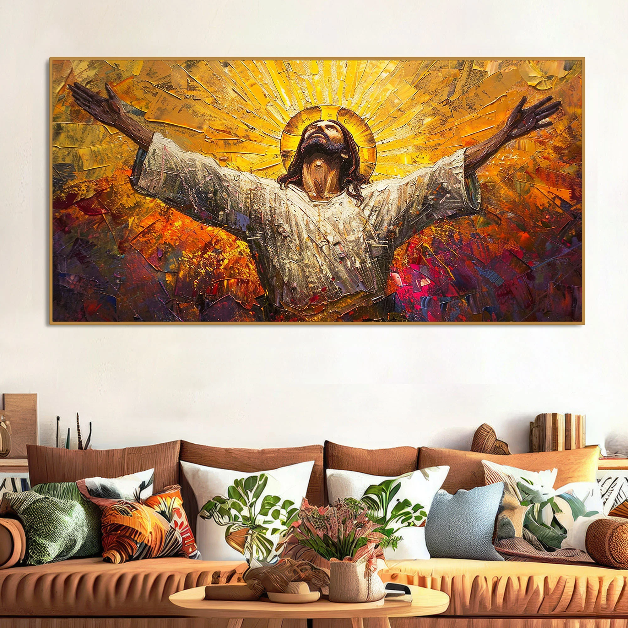 Inspiring Jesus Christ Canvas Wooden Canvas Wall Painting - Image 3