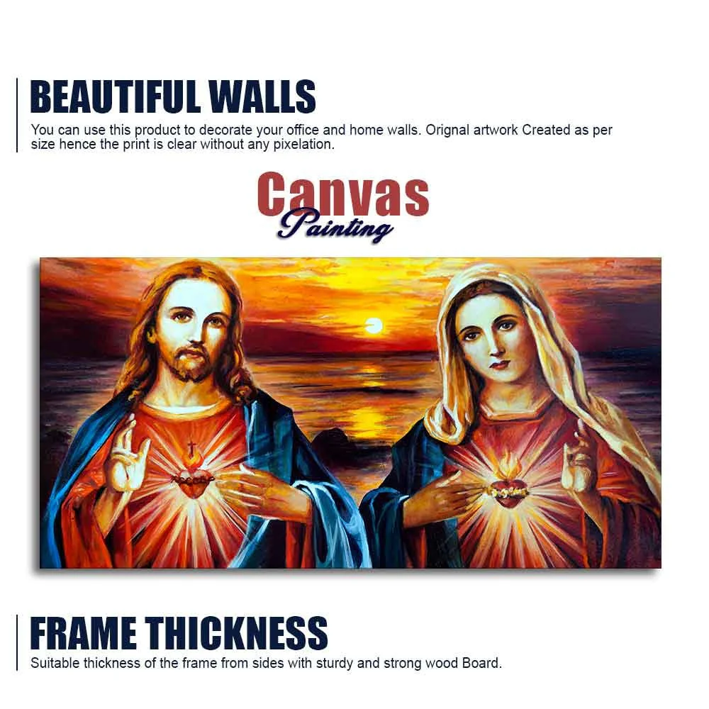 Jesus Christ and Mary Canvas Wall Painting - Image 6